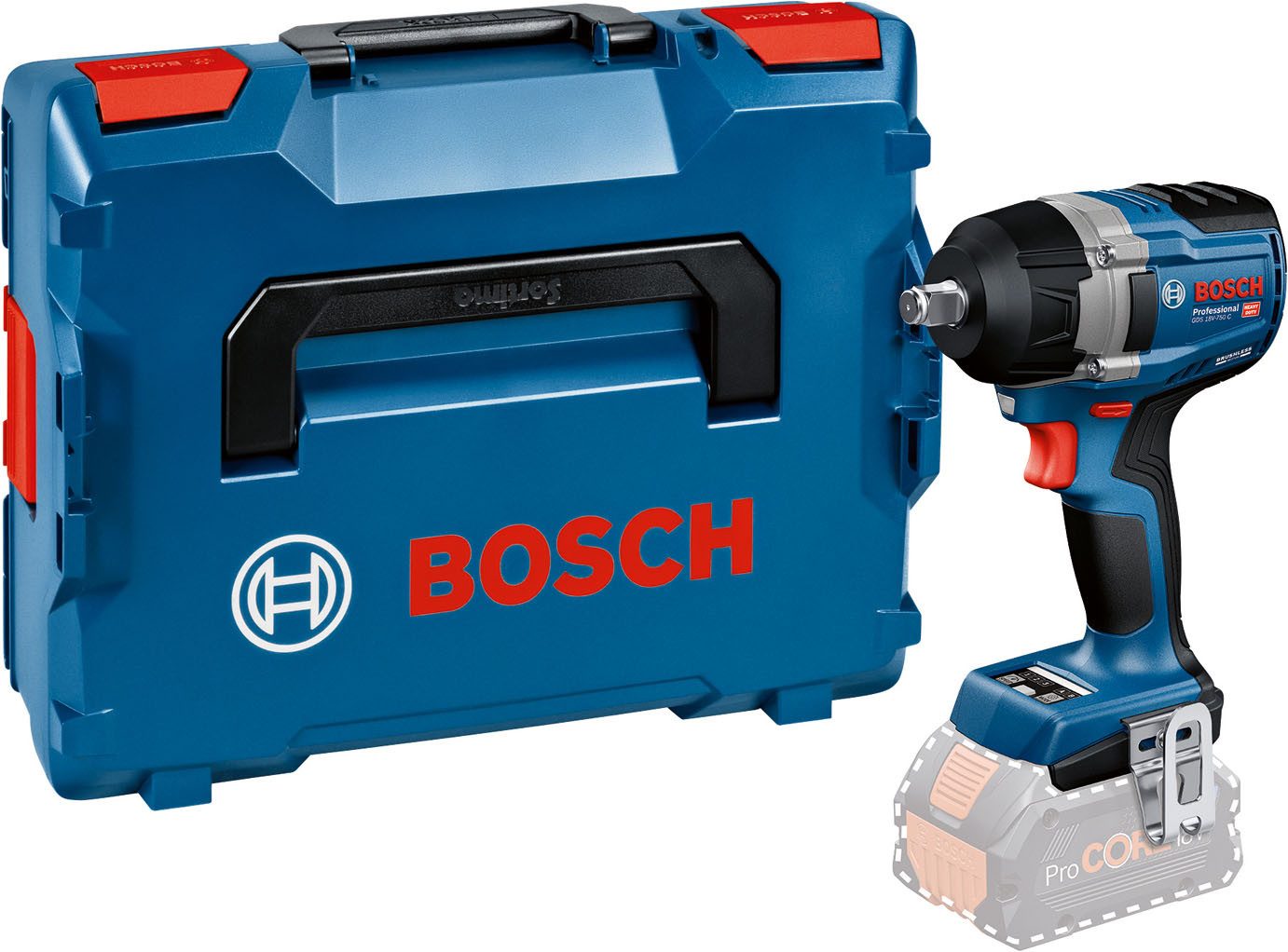 Bosch Professional Akku-Drehschlagschrauber GDS18V-750, solo, in L-BOXX, ohne Akku, ohne Ladegerät