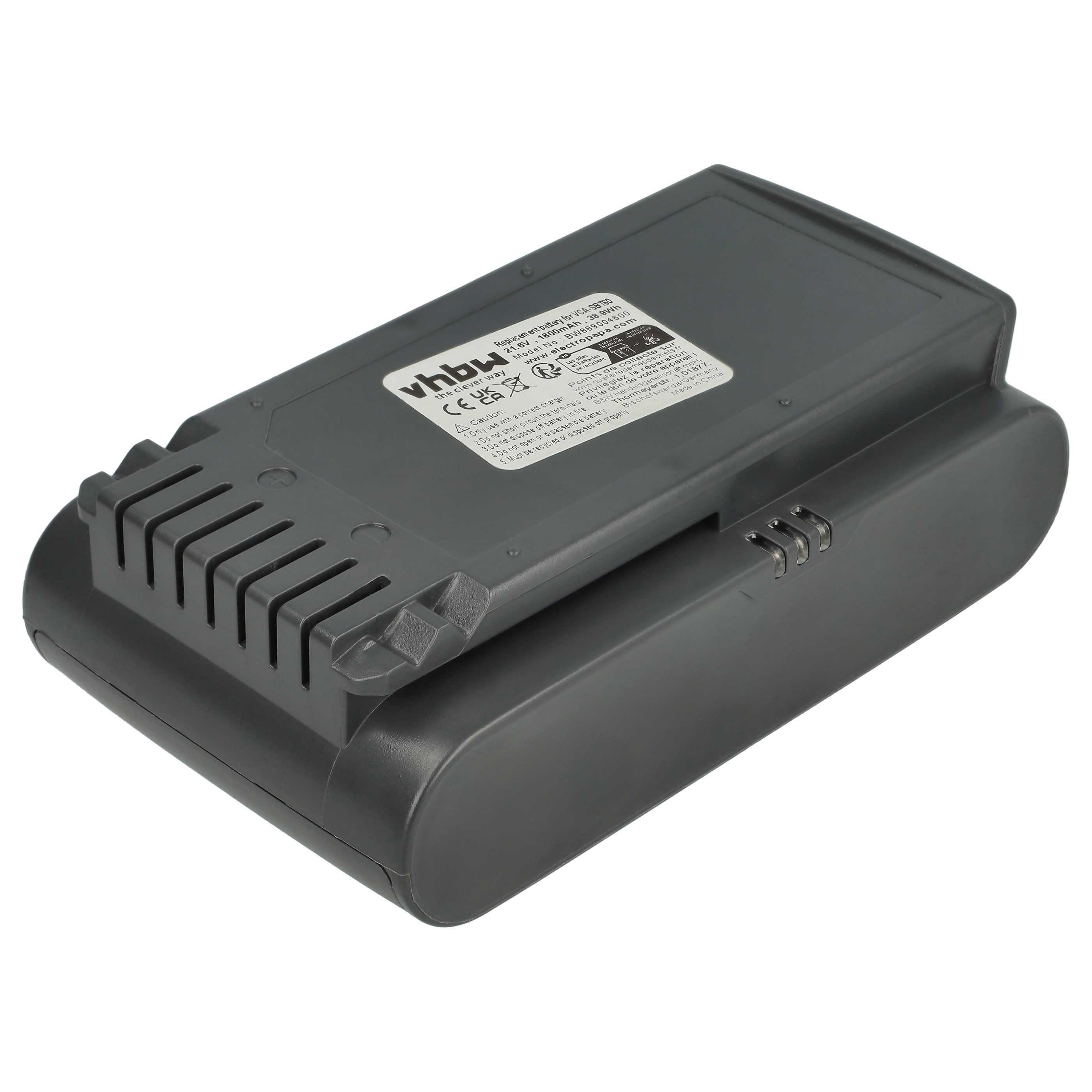 vhbw Akku Ersatz für Samsung 8806092219397, VCA-SBTA60 für Staubsauger / Staubsauger-Akku Akku Li-Ion 1800 mAh (21,6 V, 1 St), Leistungsfähiger Austausch-Akku für Ihren Staubsauger