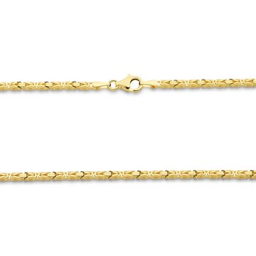 Tony Fein Goldkette Königskette 2x2mm 585er Gold, Made in Italy für Damen und Herren