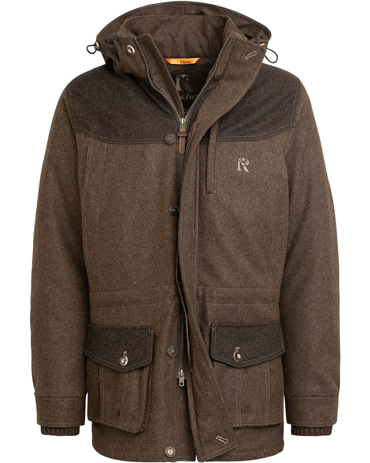 Rascher Winterjacke Lodenjacke mit Kapuze Wasserabweisend
