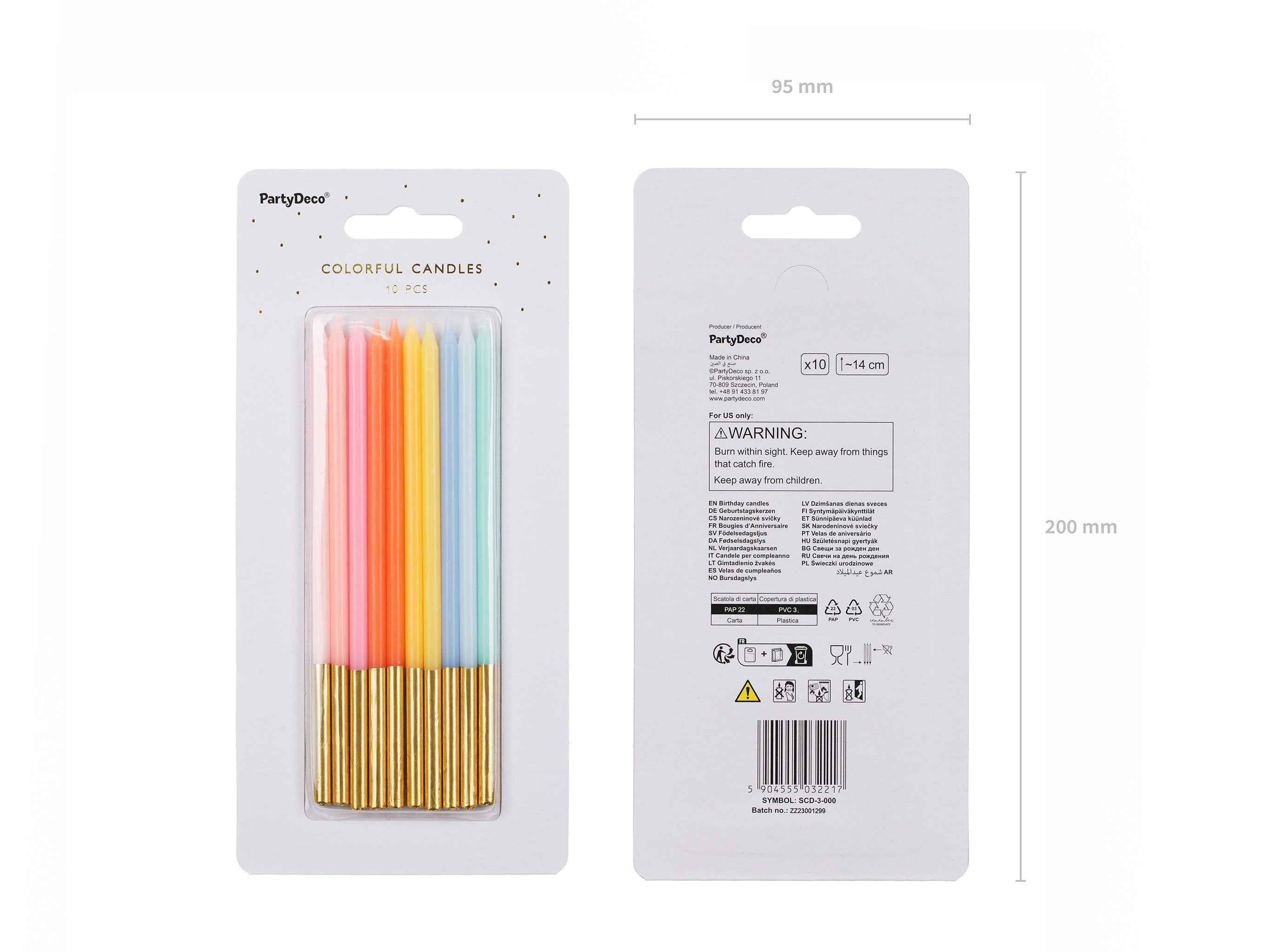 partydeco Geburtstagskerze, Geburtstagskerzen 14cm glatt 10er günstig online kaufen