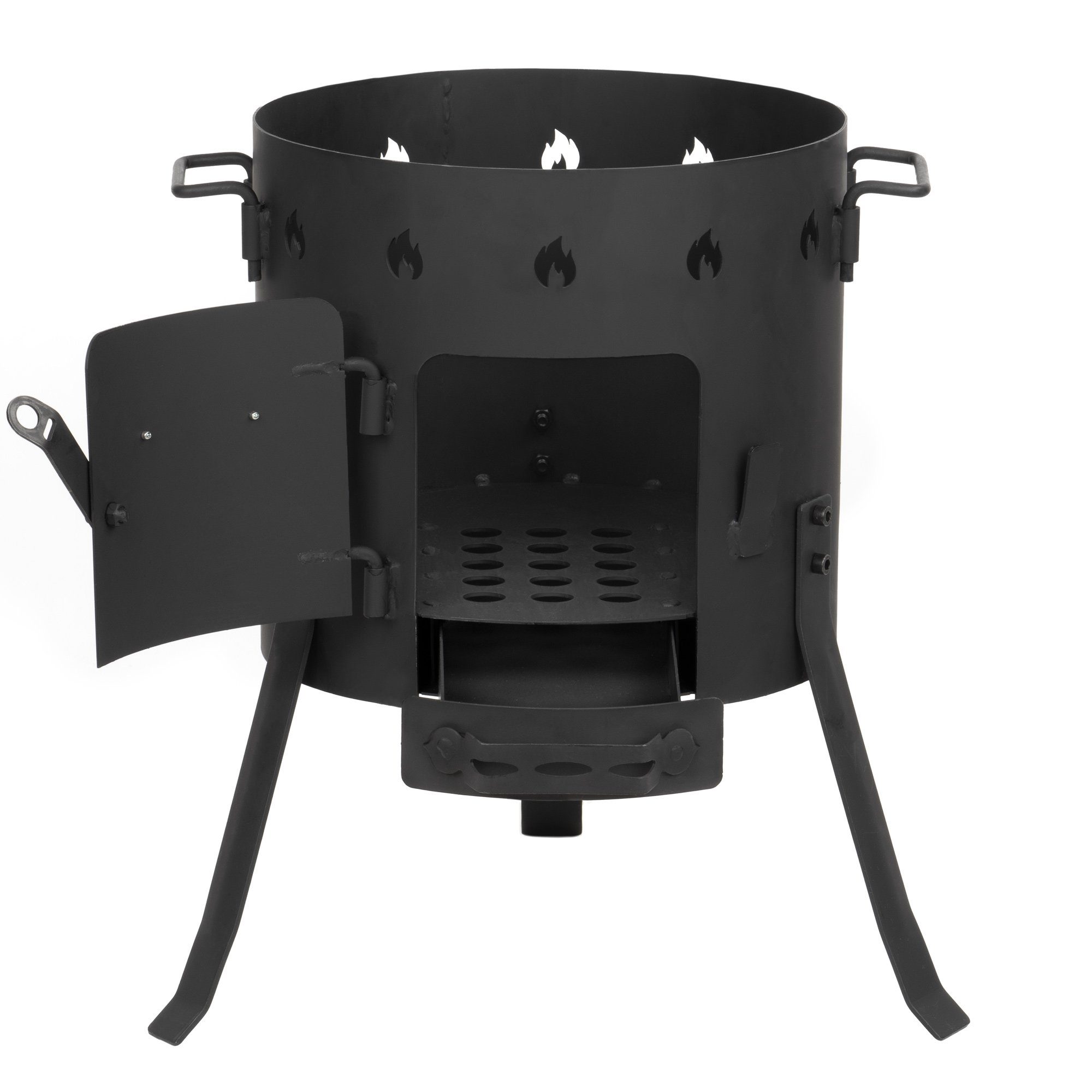 BBQ-Toro Feuerstelle Kazan Ofen Ø 35 cm, Gulaschkessel, Feuerkessel, Outdoor Ofen, Utschak, (1-St), Seitliche Griffe zum Transport – Bild 5 von 5