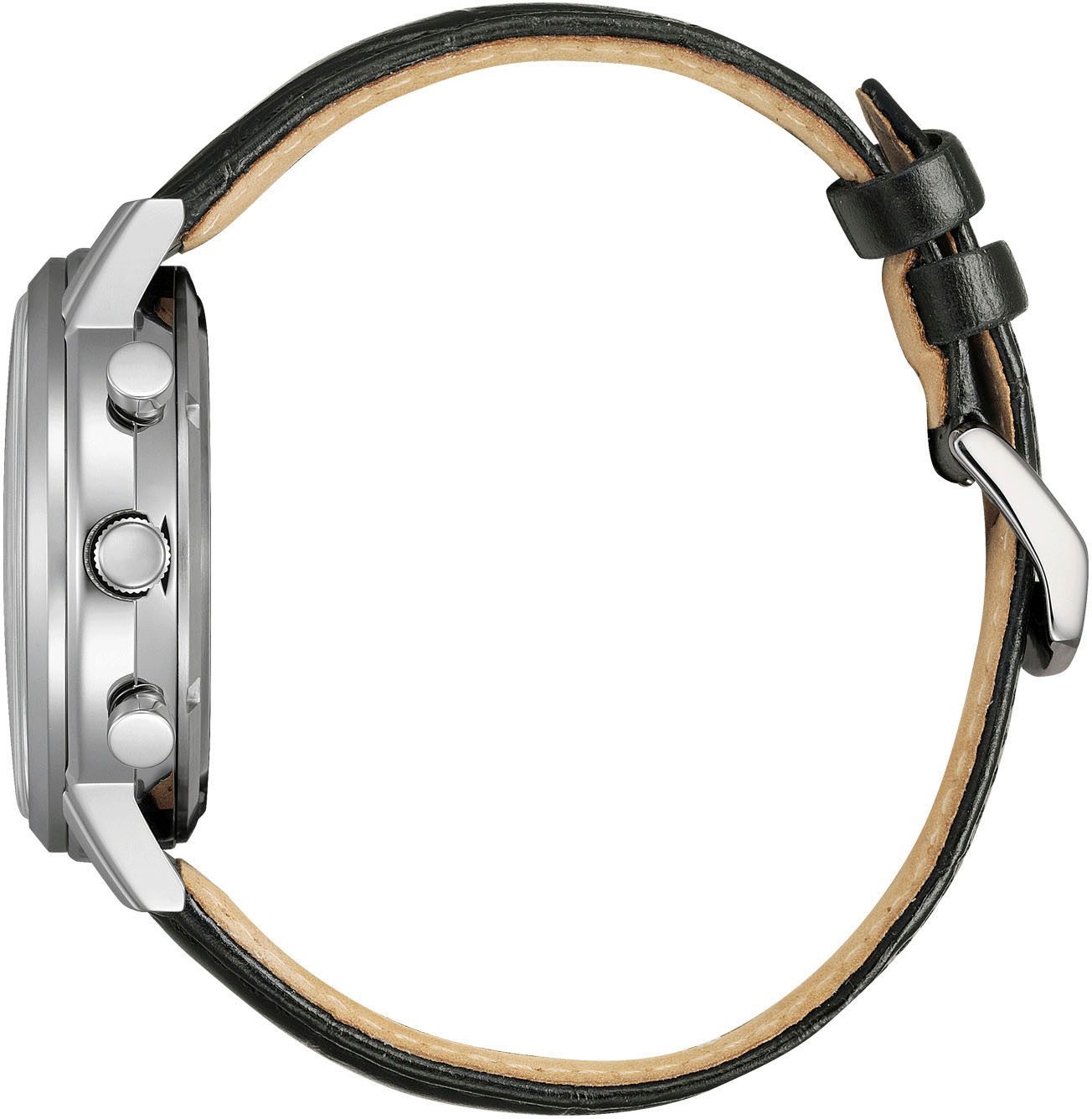 Citizen Chronograph CA4630-02A, Armbanduhr, Solar, Herrenuhr, Lederarmband, analog, Tag, Stoppfunktion