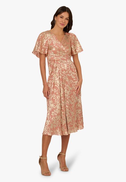 Adrianna Papell Cocktailkleid Foil Leaf Draped Midi Dress Abend, Anlass, Ho günstig online kaufen