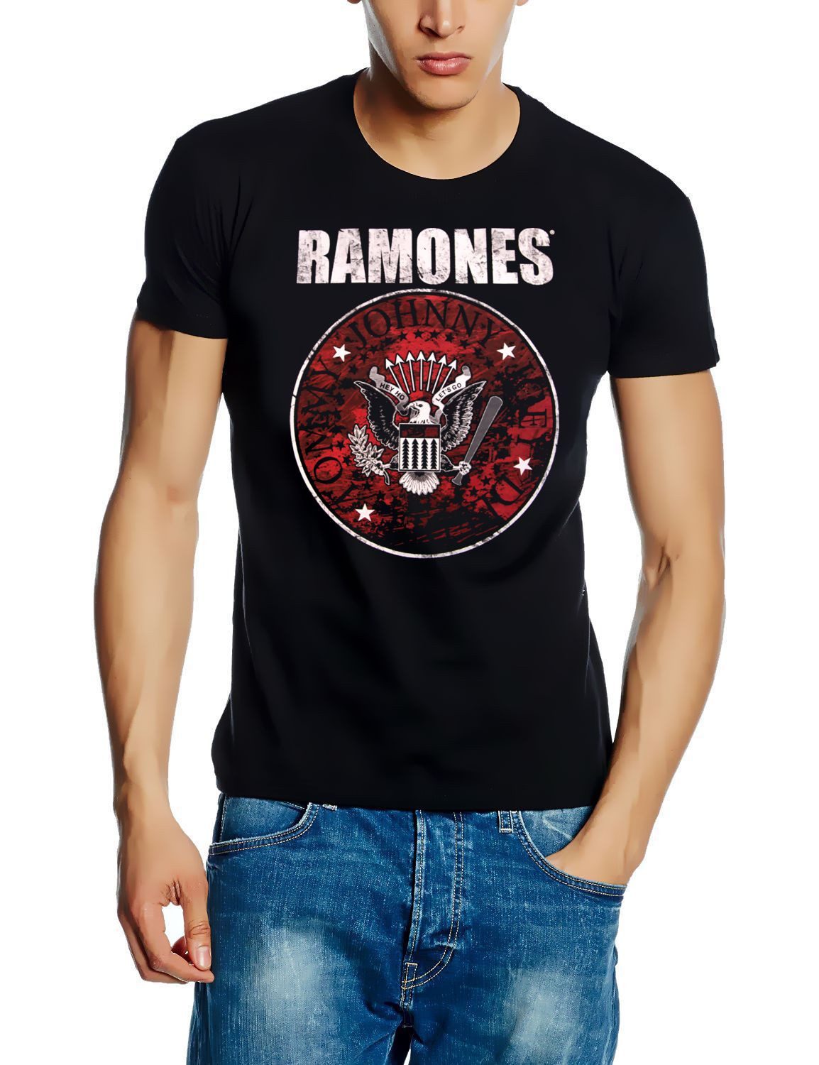 coole-fun-t-shirts Print-Shirt THE RAMONES RED SEAL T-SHIRT SCHWARZ S M L X günstig online kaufen