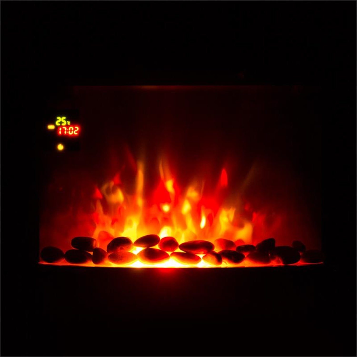 Klarstein Elektrokamin Feuerschale, Elektro-Wandkamin Heizung Indoor Heater 1800W