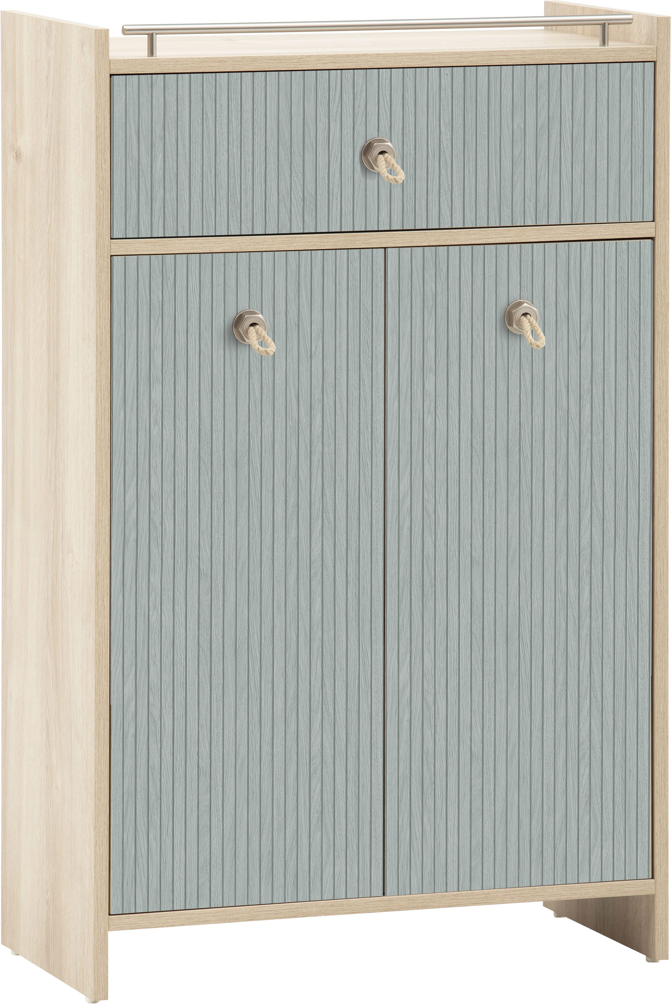 Schildmeyer Midischrank SONDERBY, 2 Türen & Schublade, Höhe 104,2 cm, MADE IN GERMANY (1-St) Seilgriffe im maritimen Look, MADE IN GERMANY