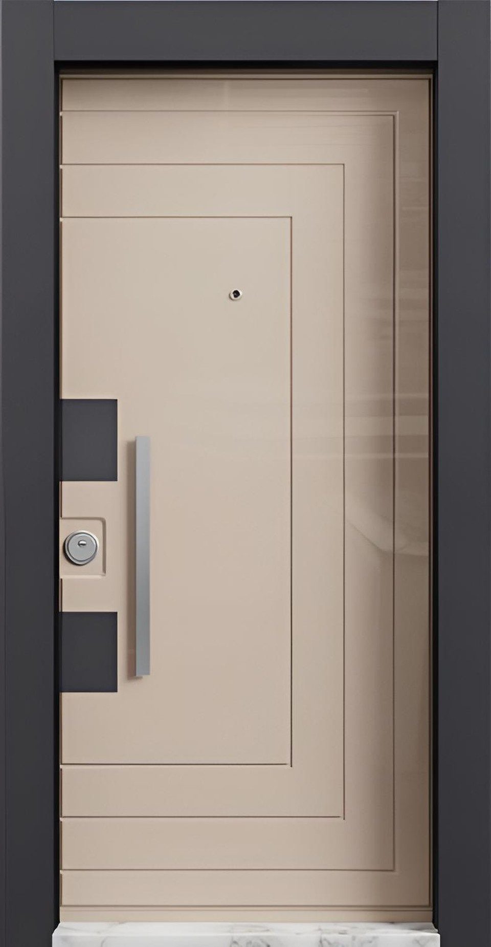 Xlmoebel Haustür Beige Eingangstür Sicherheitstüren Robuste Haustüren, Made in Europa