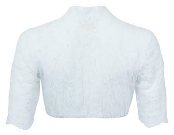 Pierre Marcel Die Bluse Dirndlbluse Damen Halbarm Spitzen Bluse "Ylvie" mit Stehkragen 7339 - Weiß