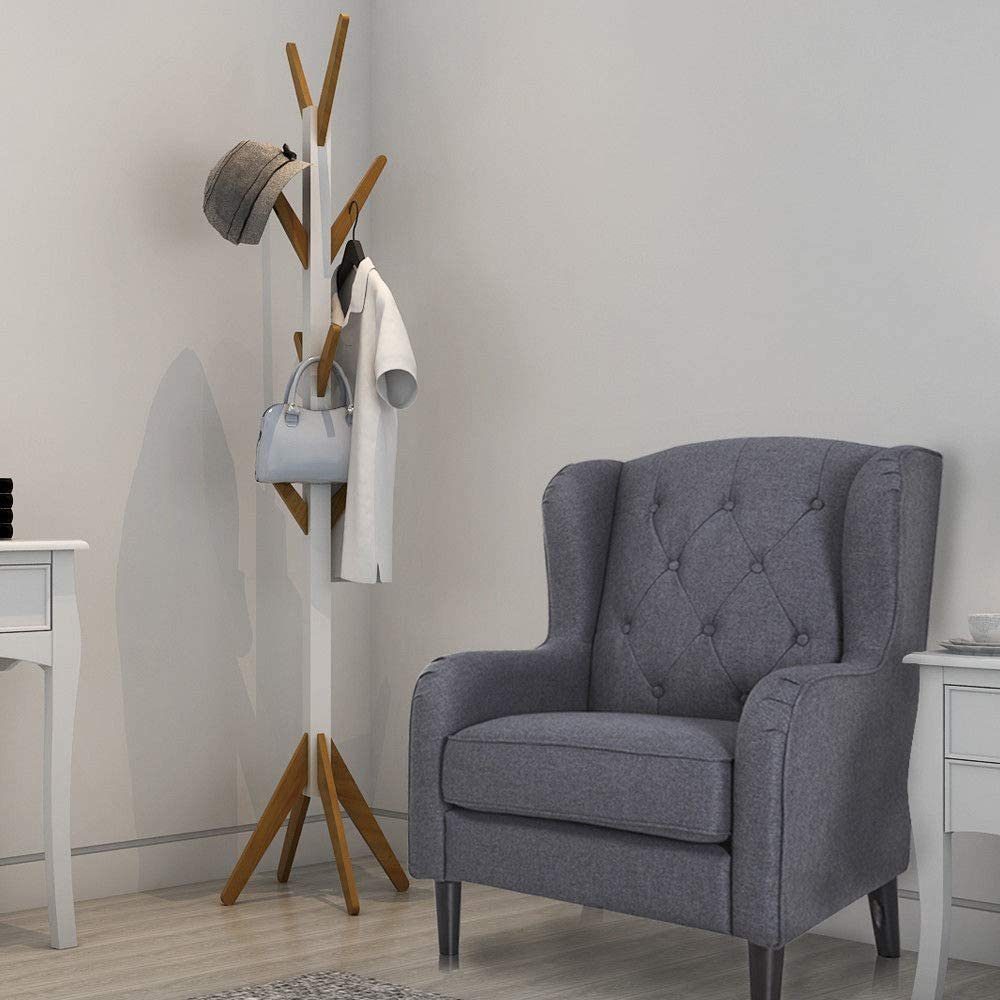 Natsen Garderobenständer Holz Garderobe Kleiderständer, (8 günstig online kaufen