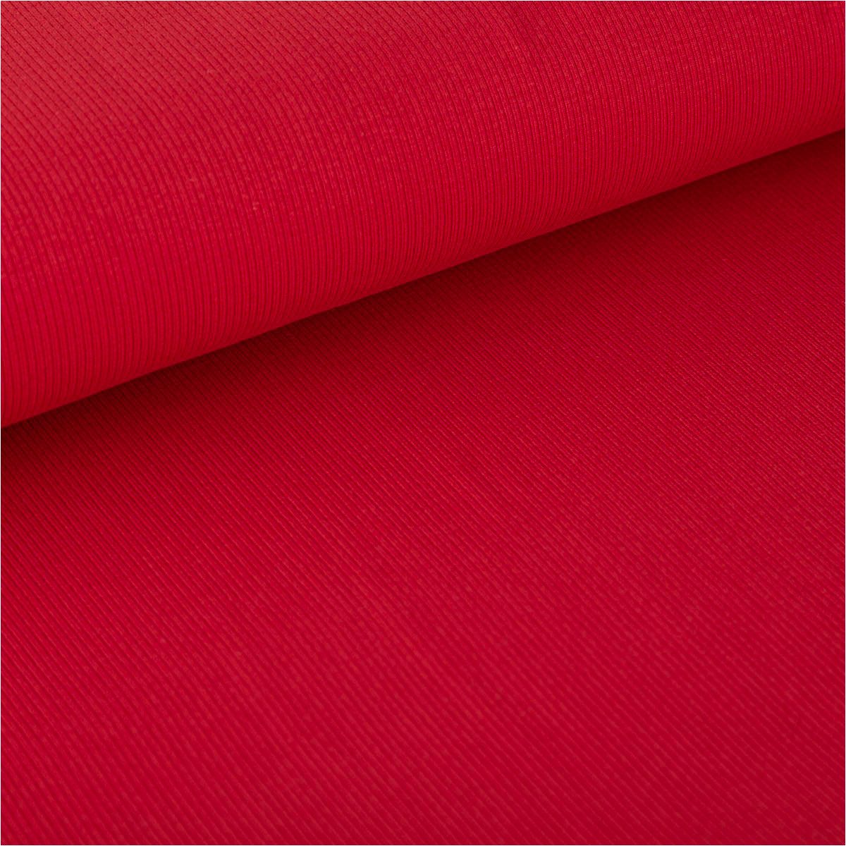 SCHÖNER LEBEN. Stoff Jersey Stoff Rippjersey Feinstrick einfarbig dunkelrot 1,45m Breite