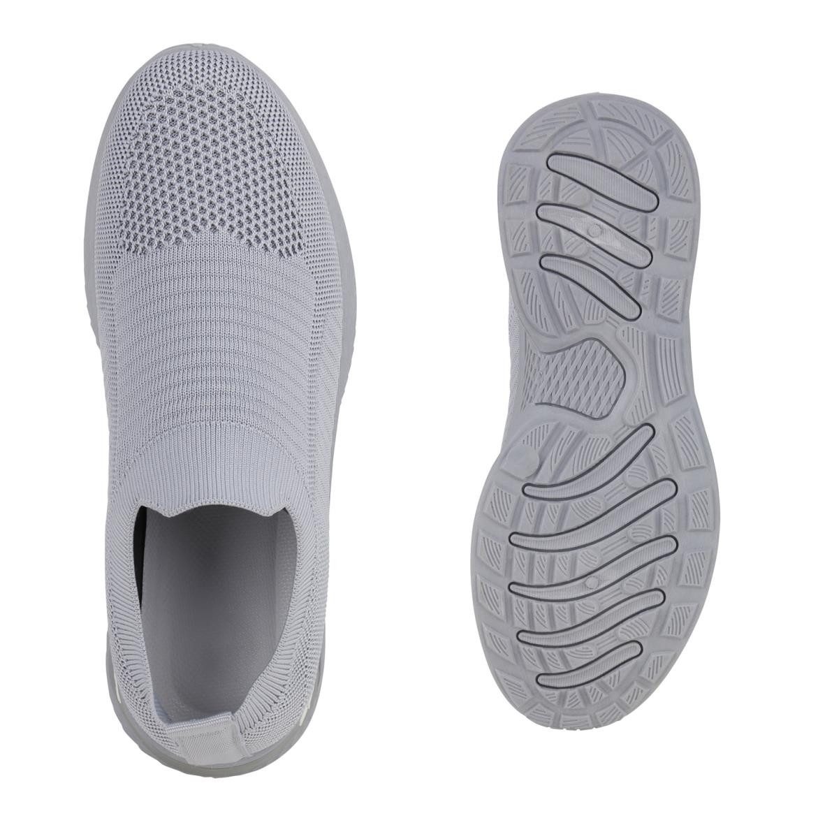 VAN HILL 841703 Laufschuh Damen Slip Ons Sportschuhe Sportliche Strick Profil-Sohle