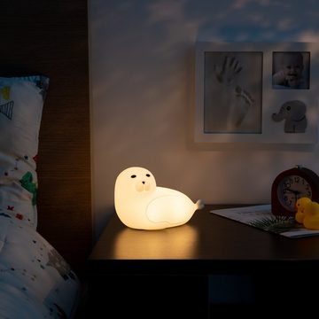 Navaris LED Nachtlicht LED Nachtlicht Seehund Design - wiederaufladbar - RGB Farbwechsel