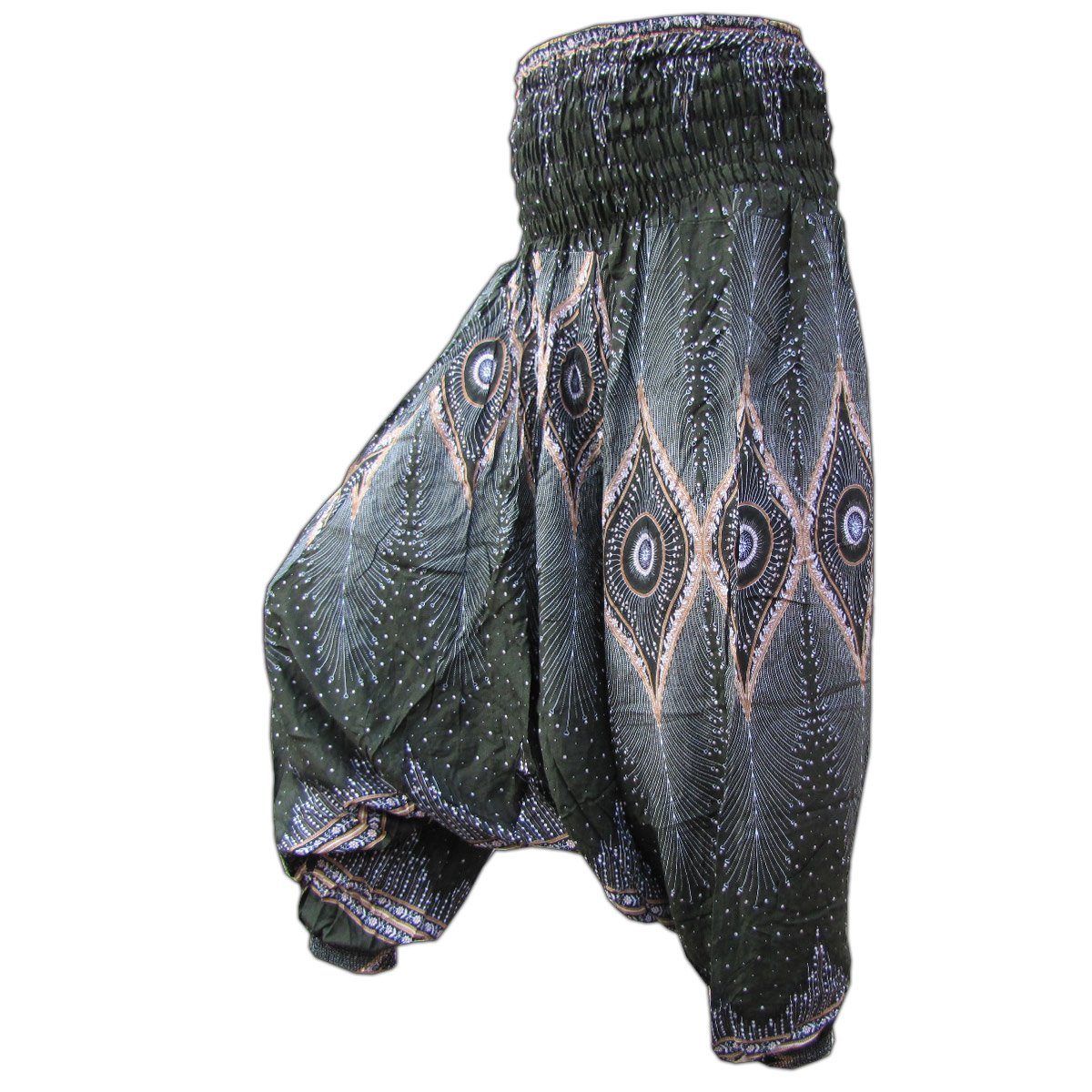 Haremshose Aladinhose Pfauenauge Haremshose aus 100% natürlicher Viskose Pumphose