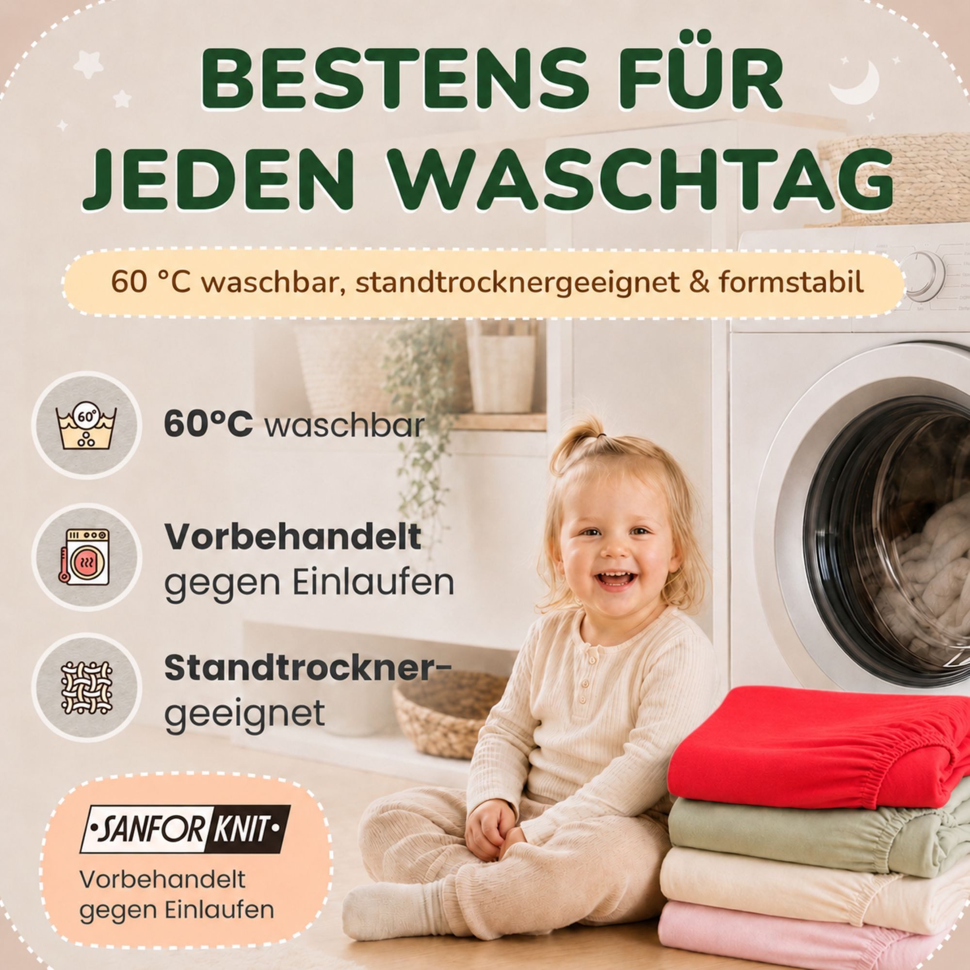 leevitex® Spannbettlaken in verschiedenen Größen und Farben, Jersey aus 100% Baumwolle, Jersey, Gummizug: rundum, (1 Stück), für Kinder- & Standardmatratzen, OE – Bild 4 von 5
