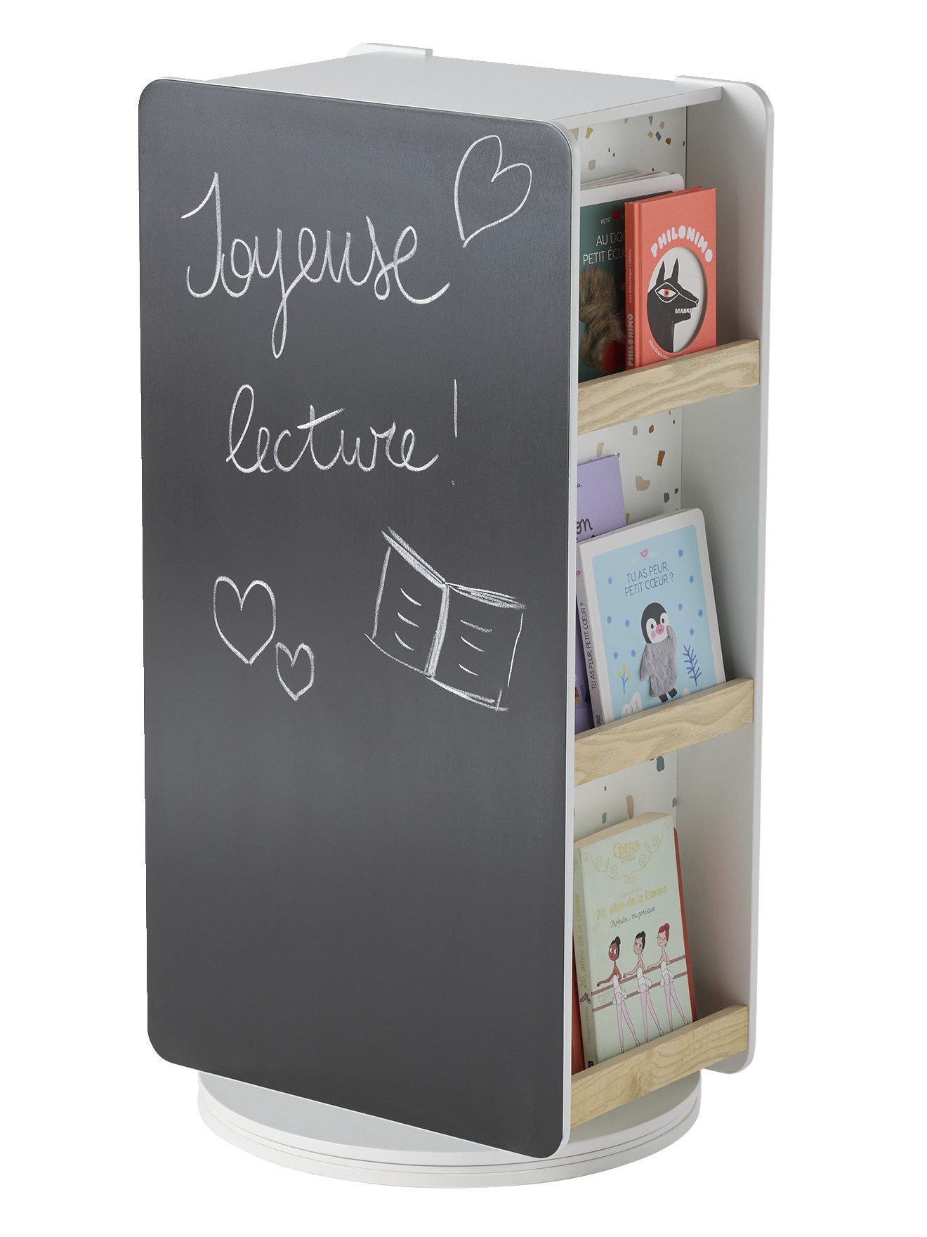 vertbaudet Bücherregal Drehbares Kinderzimmer Regal TERRAZZO