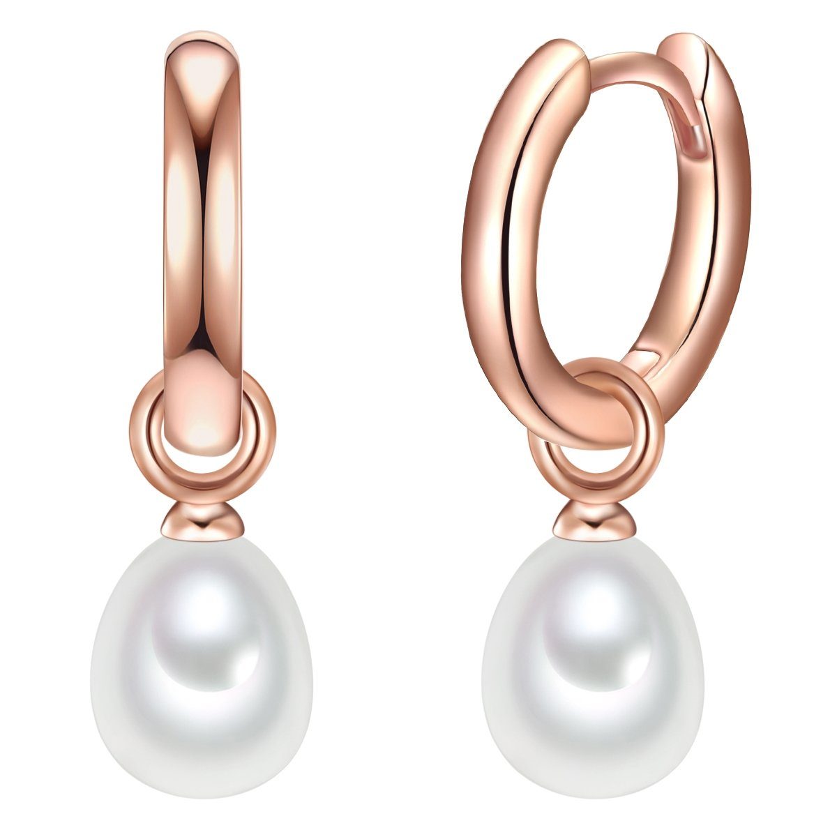 Valero Pearls Paar Creolen roségold, aus Sterling Silber