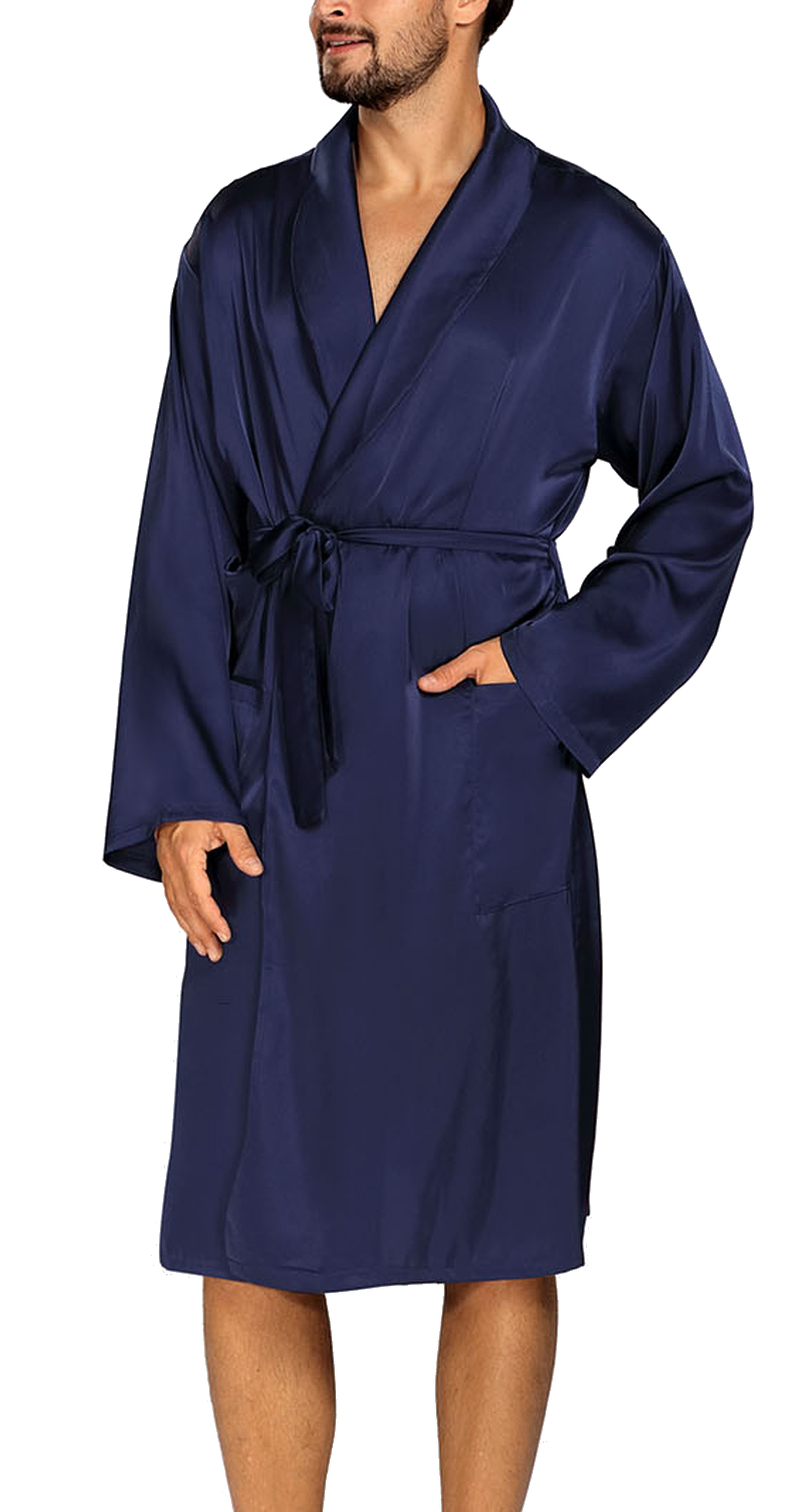 DKaren Morgenmantel Herren Satin Morgenmantel Bademantel günstig online kaufen