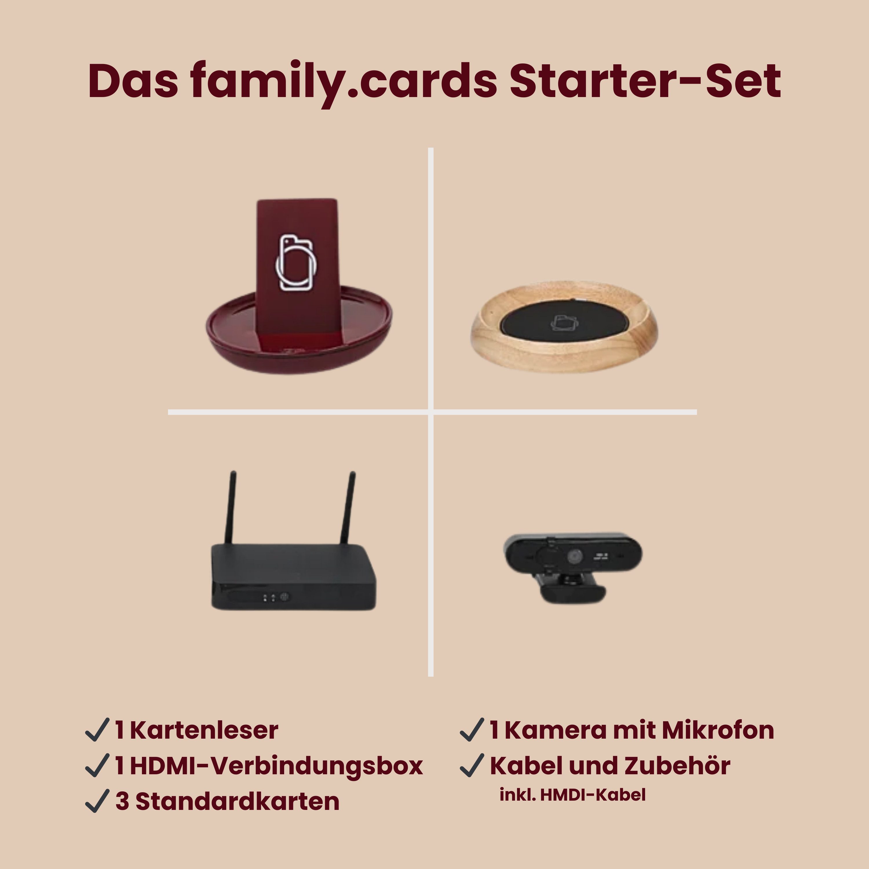 family cards family.cards Starter-Kit Seniorenhandy (Videotelefonie für Senioren direkt am Fernseher ohne Technikstress)