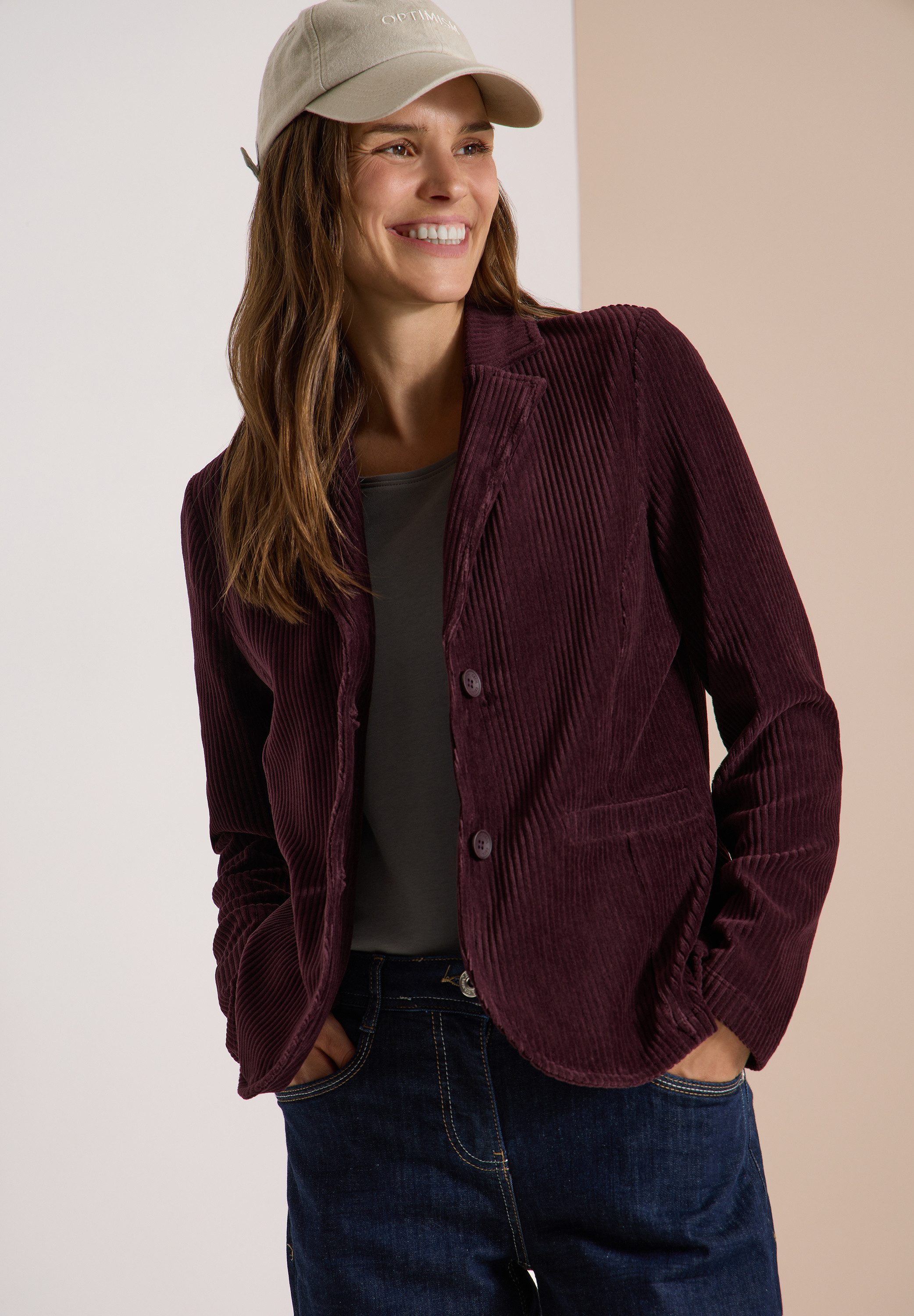CECIL Jackenblazer Cordblazer mit Reverskragen