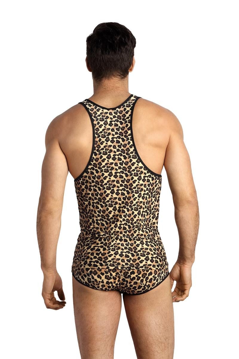Anais for Men Unterhemd Herren Tank Top Oberteil Shirt mit leoparden Print Männer Unterhemd el
