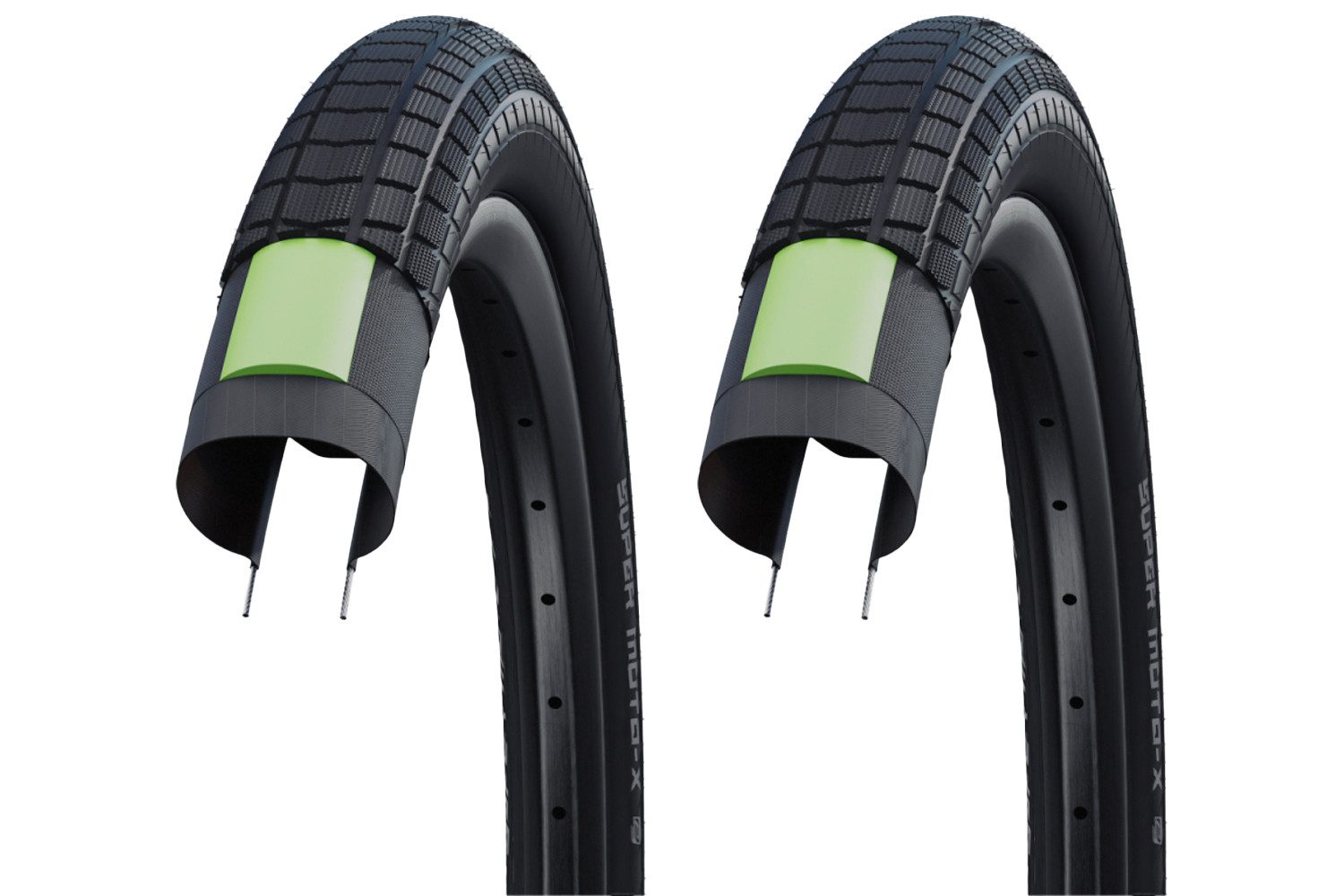 Schwalbe Fahrradreifen 2 Stück 27.5 Zoll Schwalbe Super Moto 70-584 Reifen mit Schläuchen AV, (4-tlg), Pannenschutz: Greenguard