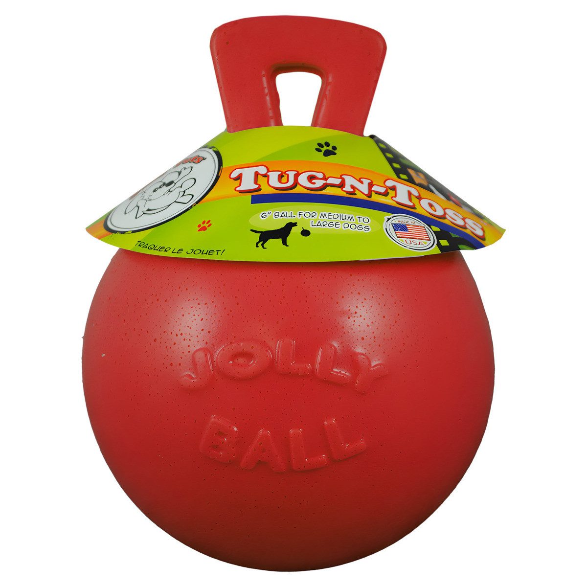 Holland Animal Care Tierball Hundespielzeug Tug-n-Toss rot