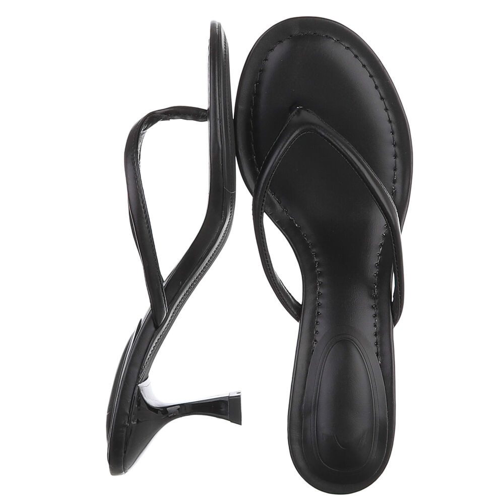 Ital-Design Damen Zehentrenner Sandale mit Absatz elegant Zehentrenner (91895530) Pfennig-/Stilettoabsatz Sandalen & Sandaletten in Schwarz