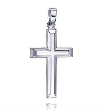 JEVELION Kreuzanhänger Kreuz Anhänger 925 Silber (Silberkreuz, für Damen und Herren), Anhänger 925 Silber Made in Germany