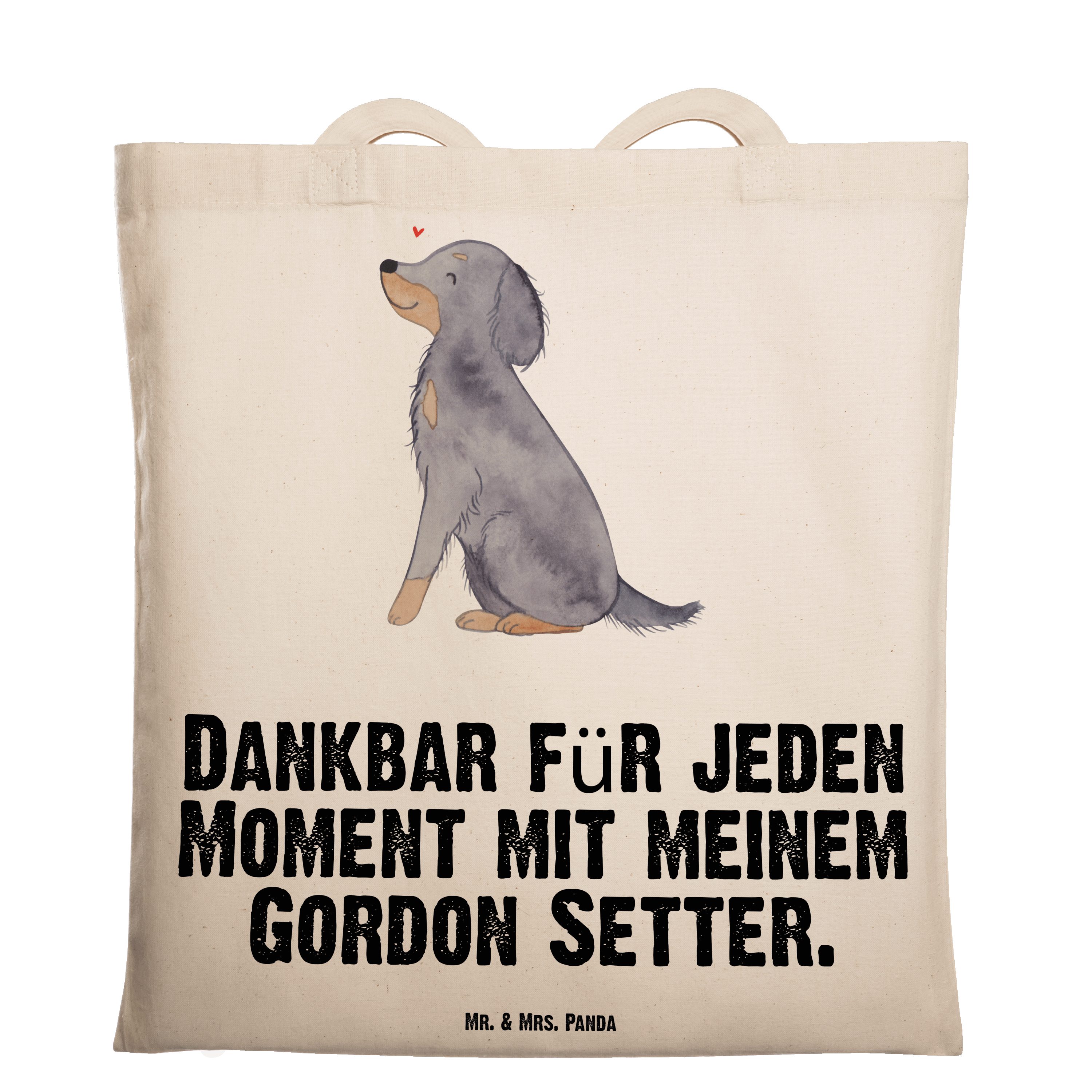 Mr. & Mrs. Panda Tragetasche Gordon Setter Moment - Transparent - Geschenk, Einkaufstasche, Hunder (1-tlg)