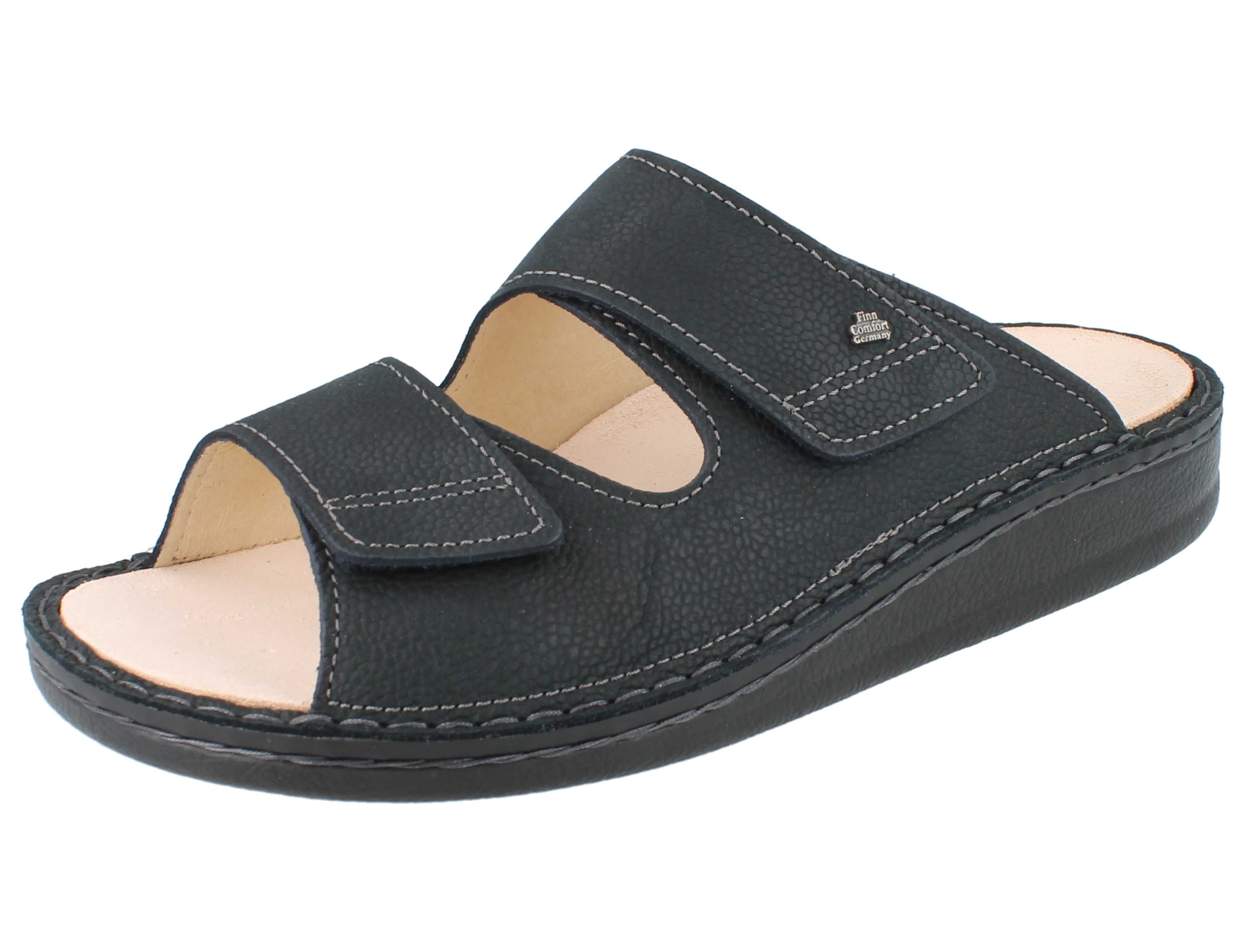 Finn Comfort FINN COMFORT Riad Herren Pantolette atlantic blau Nubukleder - Größe: Hausschuh Wechselfußbett