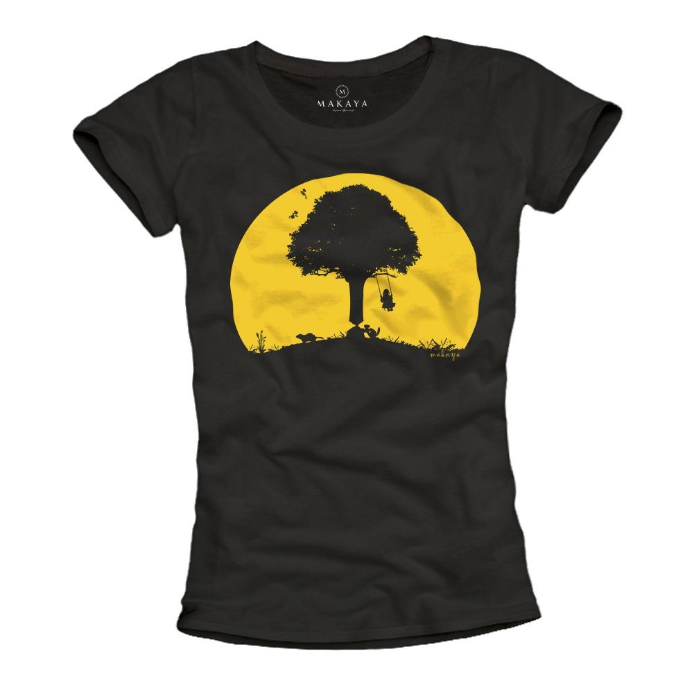 MAKAYA T-Shirt Damen Top Schaukel Motiv günstig online kaufen
