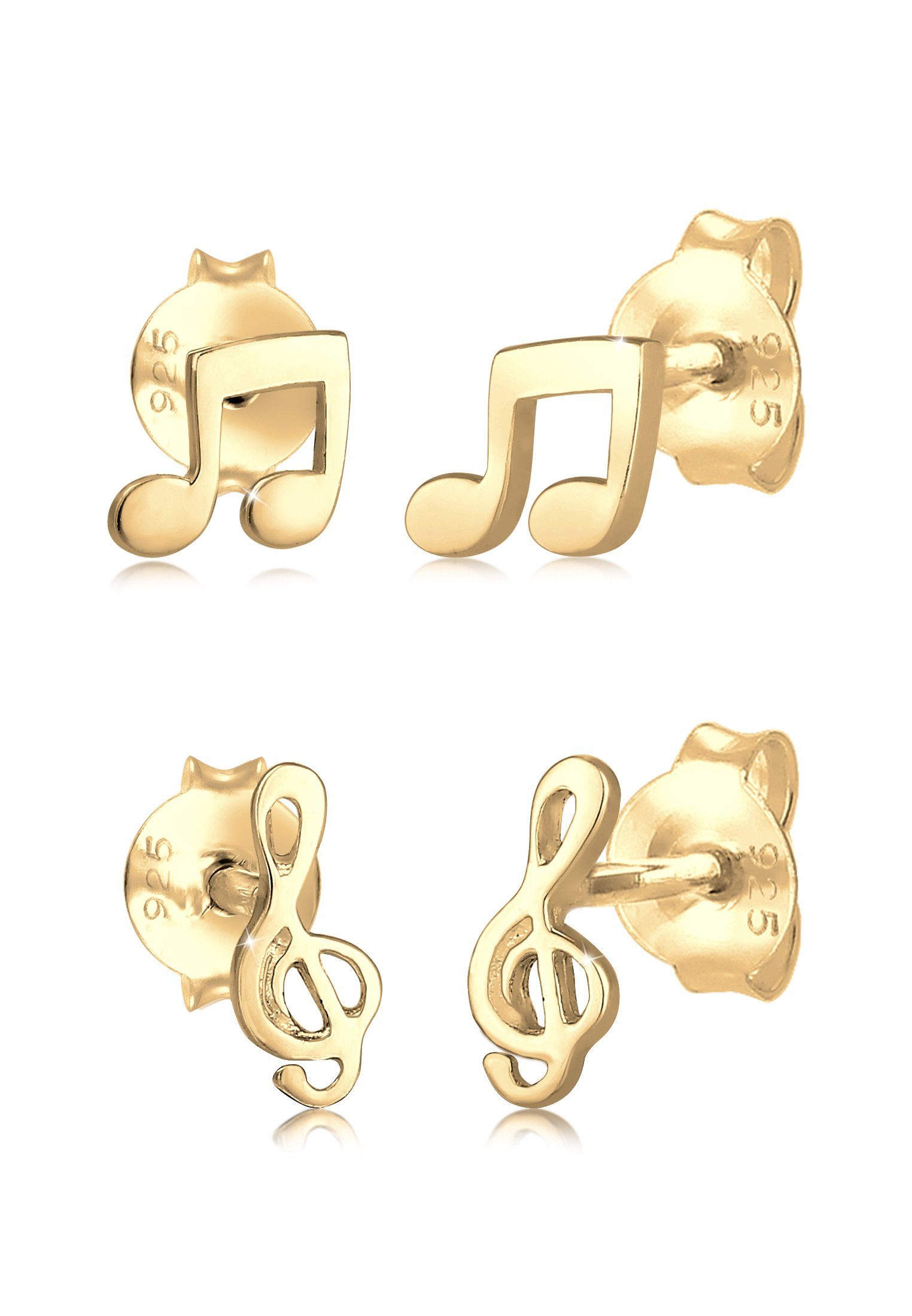 Elli Paar Ohrstecker 2er Paar Notenschlüssel Note Musik 925 Silber, Note günstig online kaufen