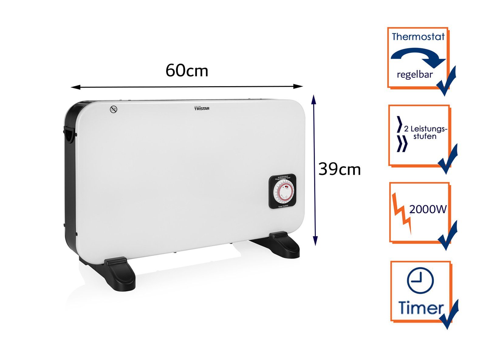 Tristar Konvektor, 2000 W, Zusatz-Heizung Elektroheizer mobiles Heizgerät H günstig online kaufen
