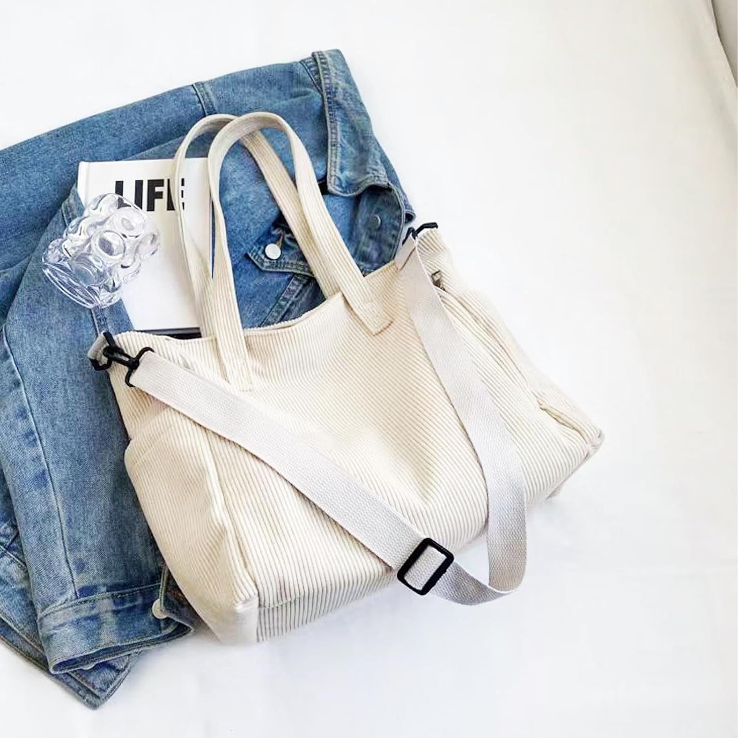 nsihing Umhängetasche Damen Schultertasche Groß Shopper Tote Bag Handtasche Strandtasche, Geschenk für Frauen Weihnachten Geburtstag Valentinstag – Bild 5 von 5