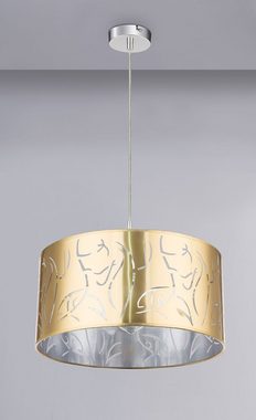 etc-shop LED Pendelleuchte, Leuchtmittel inklusive, Warmweiß, Pendel Decken Lampe gold Wohn Zimmer Dekor Stanzung Hänge Leuchte im