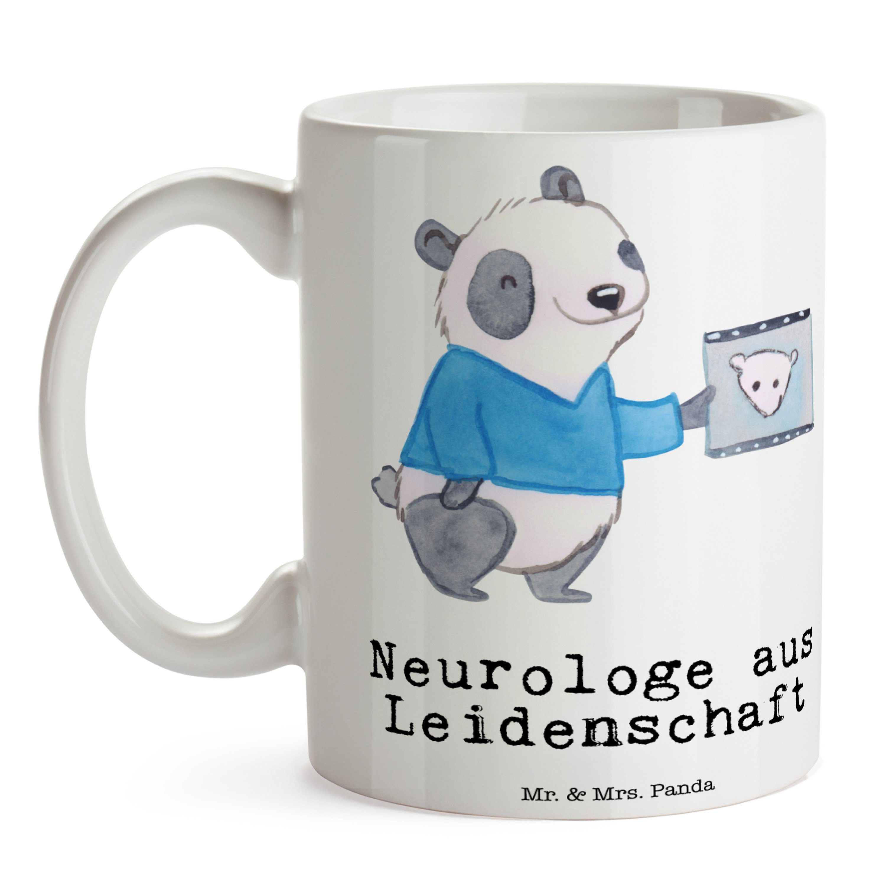 - krankgeschrieben, Geschenk, Neurologe Mr. aus Leidenschaft Tasse - Mrs. Mediz, & Panda Keramik Weiß