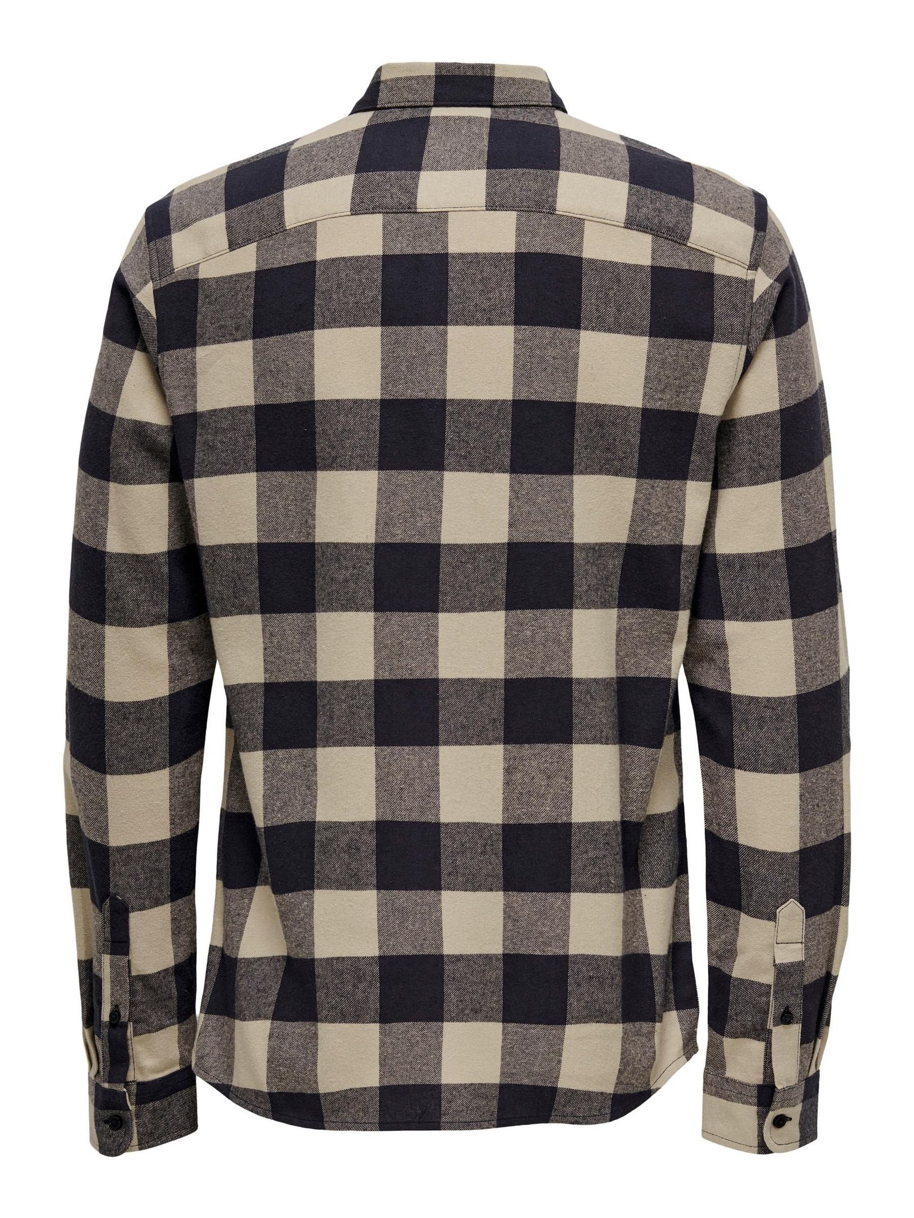 ONLY & SONS Langarmhemd Freizeit Karohemd Holzfäller Kariertes Flanellhemd (1-tlg) ONSGUDMUND LS CHECKED SHIRT NOOS