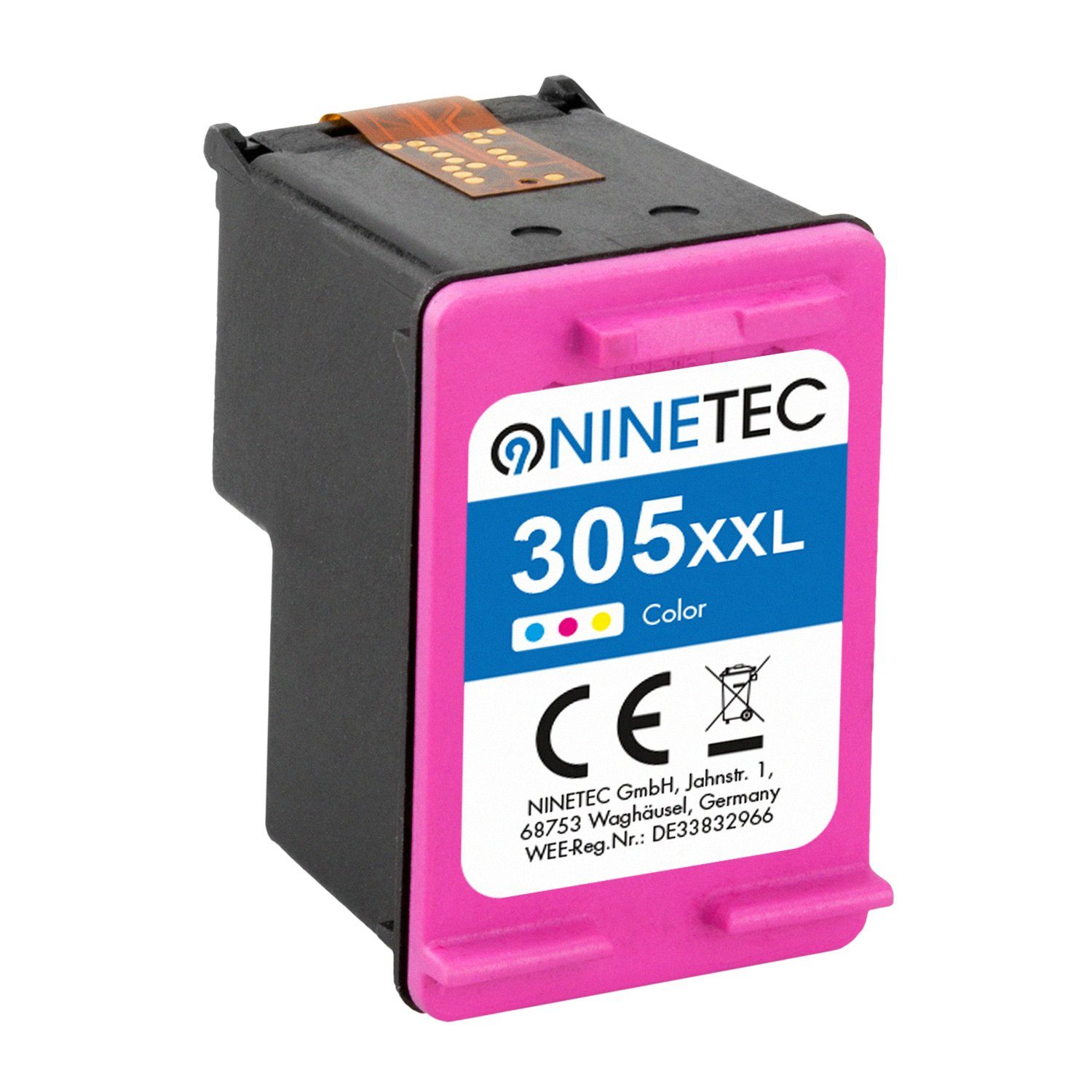 Tintenpatrone Color 305XL XXL HP über Inhalt! NINETEC 305 350% XL ersetzt EcoLonglife mehr