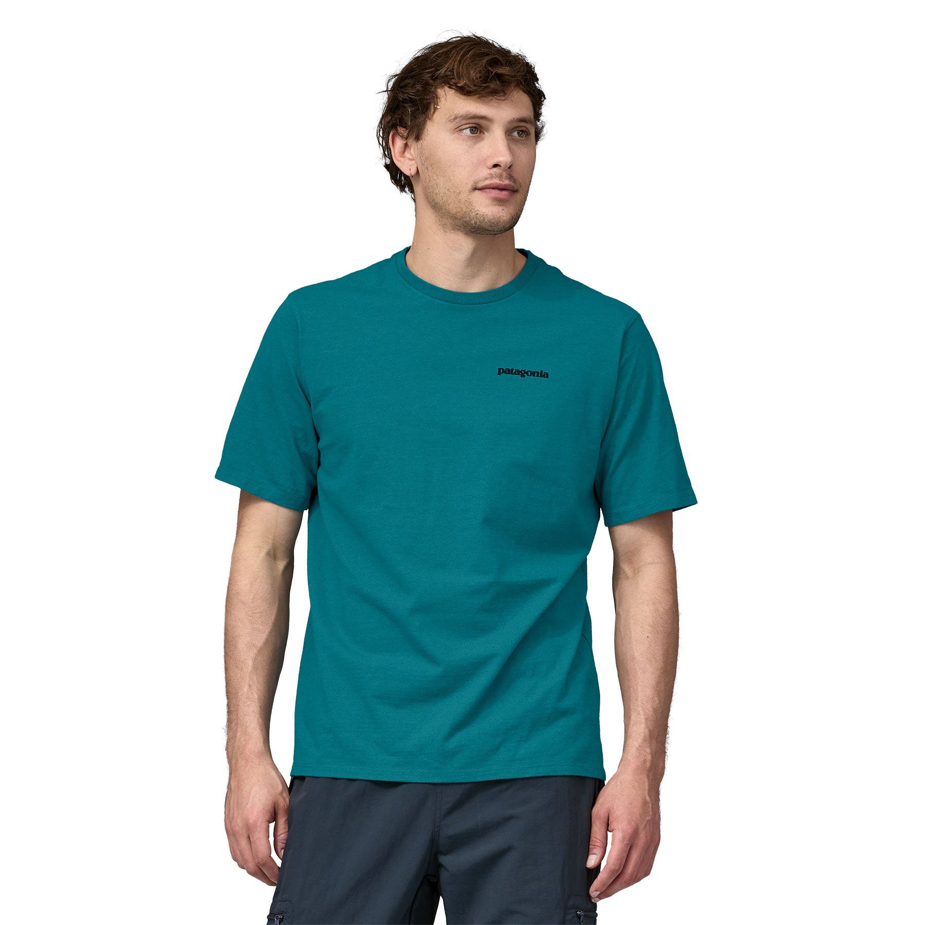 [Sonderverkaufsartikel] Patagonia T-Shirt Patagonia T-Shirt Herren belay Responsibili-Tee blue P-6 Adult Logo