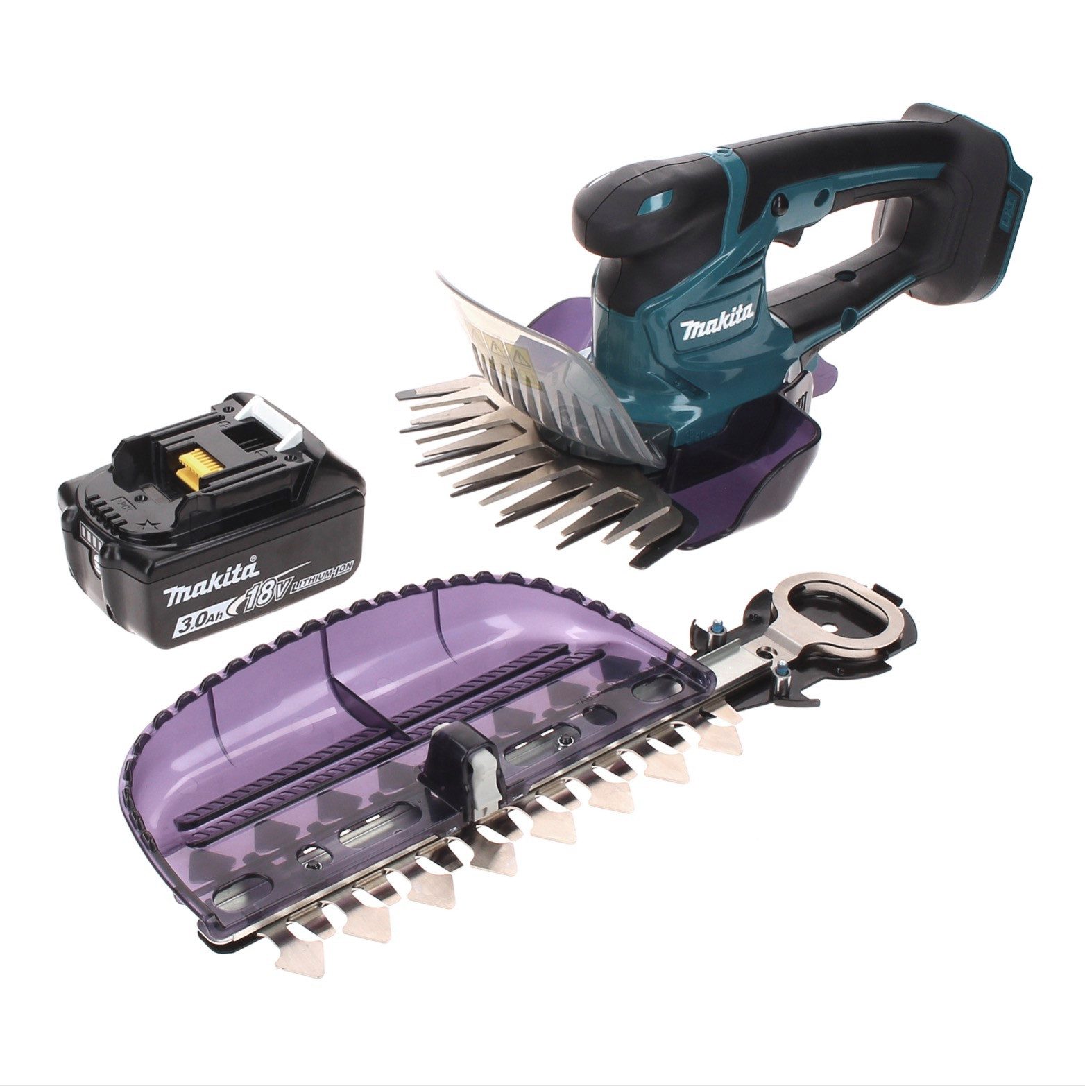 Makita Akku-Grasschere DUM 604 F1X Akku Grasschere 18 V mit Gras- und Strauchscherblatt + 1x