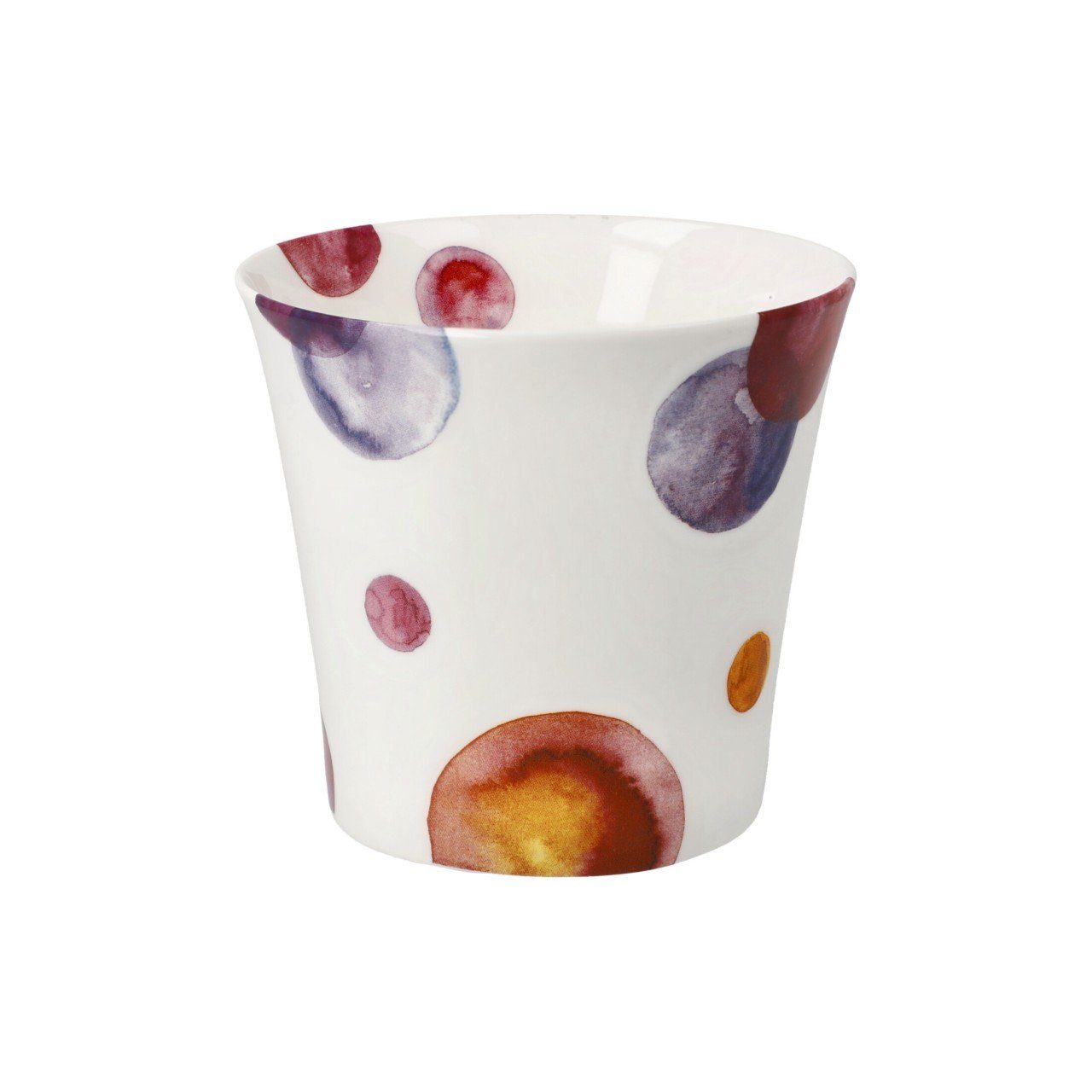 Goebel Becher Farbe: Kreise Porzellan, Colori, Porzellan, Motiv mit rot D:10cm weiß Mehrfarbig H:9.5cm violettem