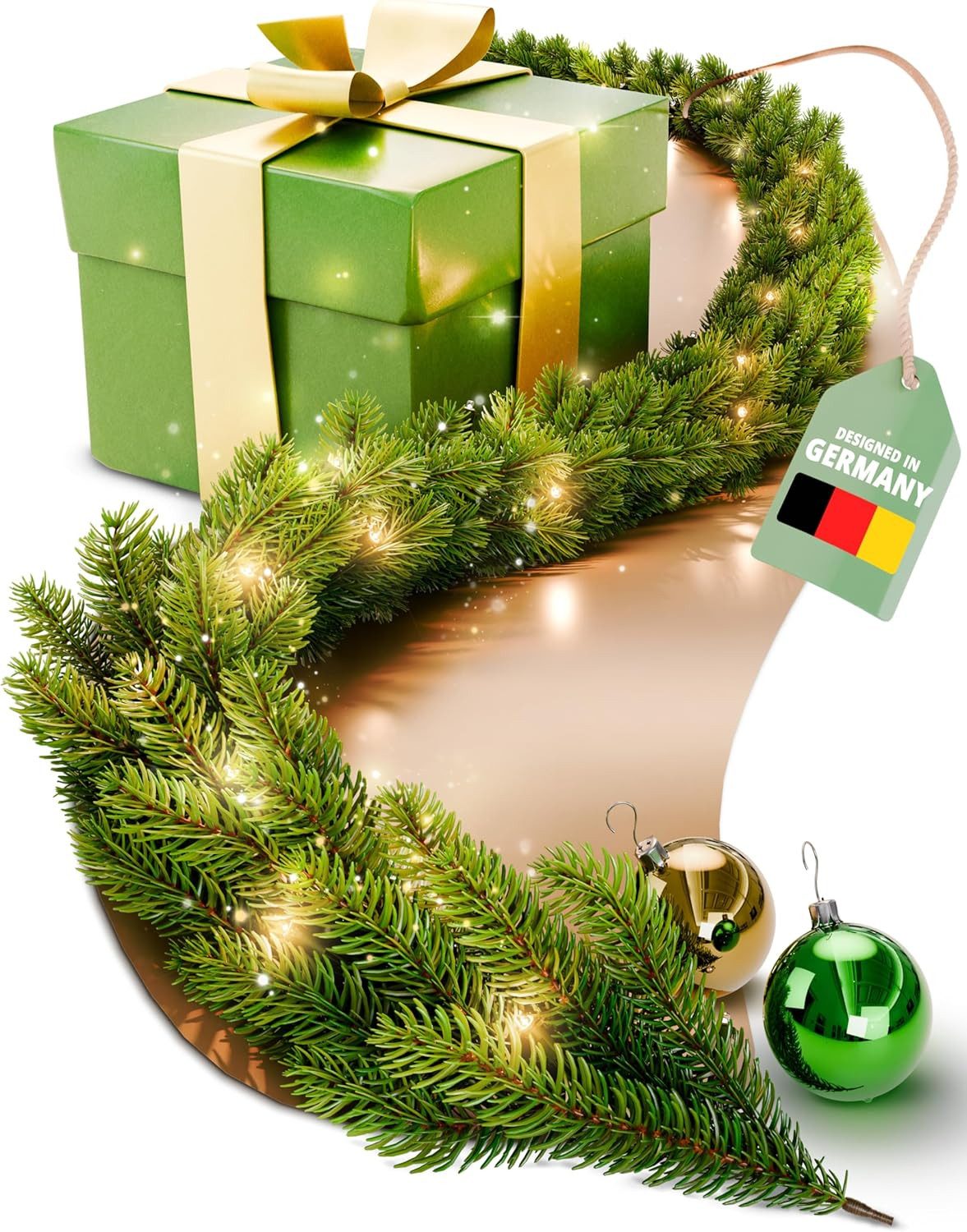 Kunstgirlande Weihnachtsgirlande künstlich, Tannengirlande 270-1000 cm, mit/ohne LED, ArtiTree, Höhe 270 cm, 100% PE-Spritzguss, langlebig, wie echt, naturgetreu, stabiler Draht