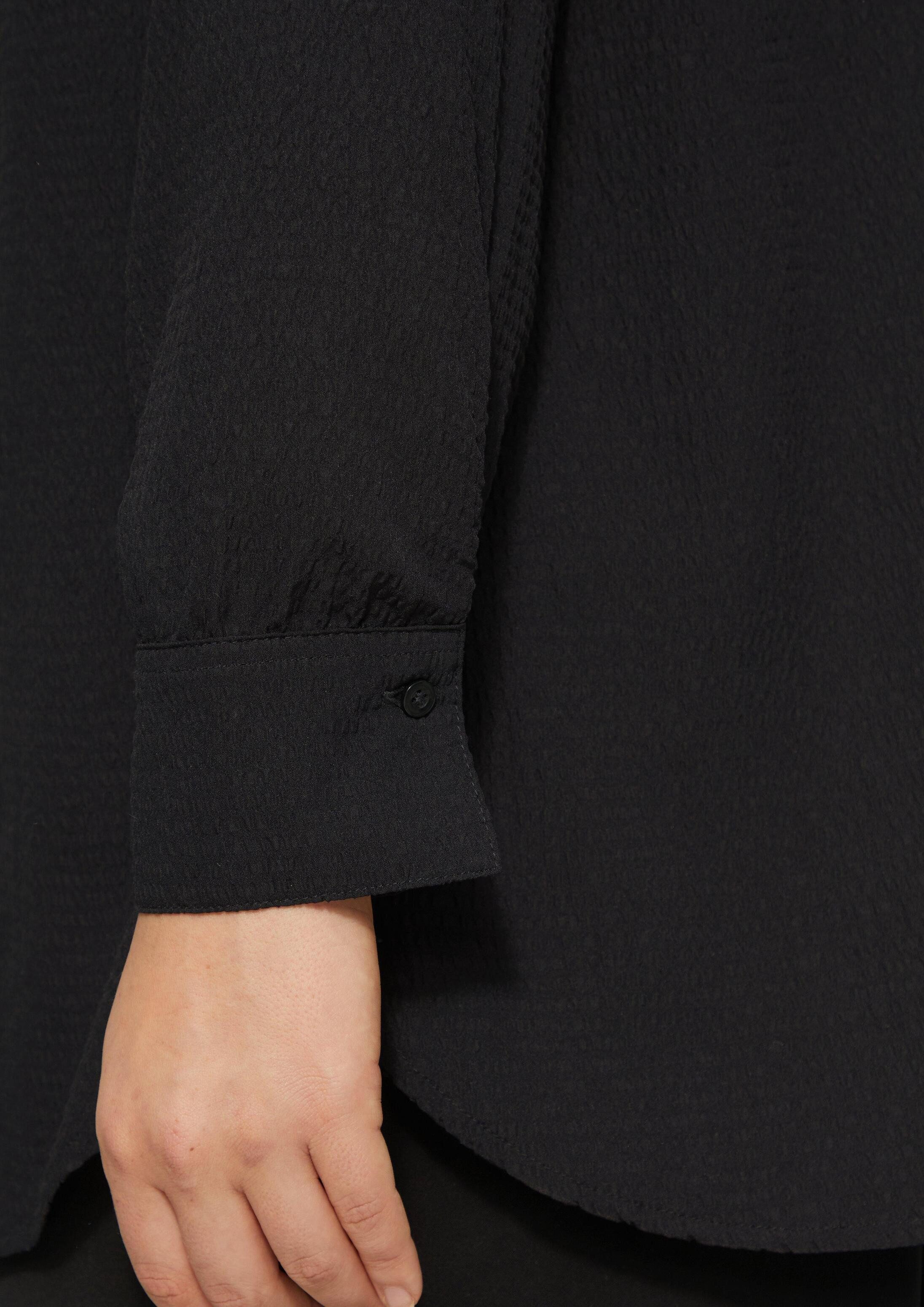 s.Oliver Langarmbluse Bluse Strukturierte Hemdbluse mit Raffung