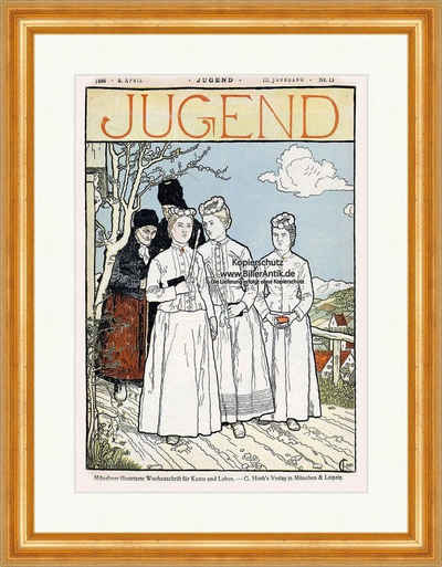 Kunstdruck Titelseite der Nummer 15 von 1898 Julius Carben Tracht Jugend 3118 Ger, (1 St)