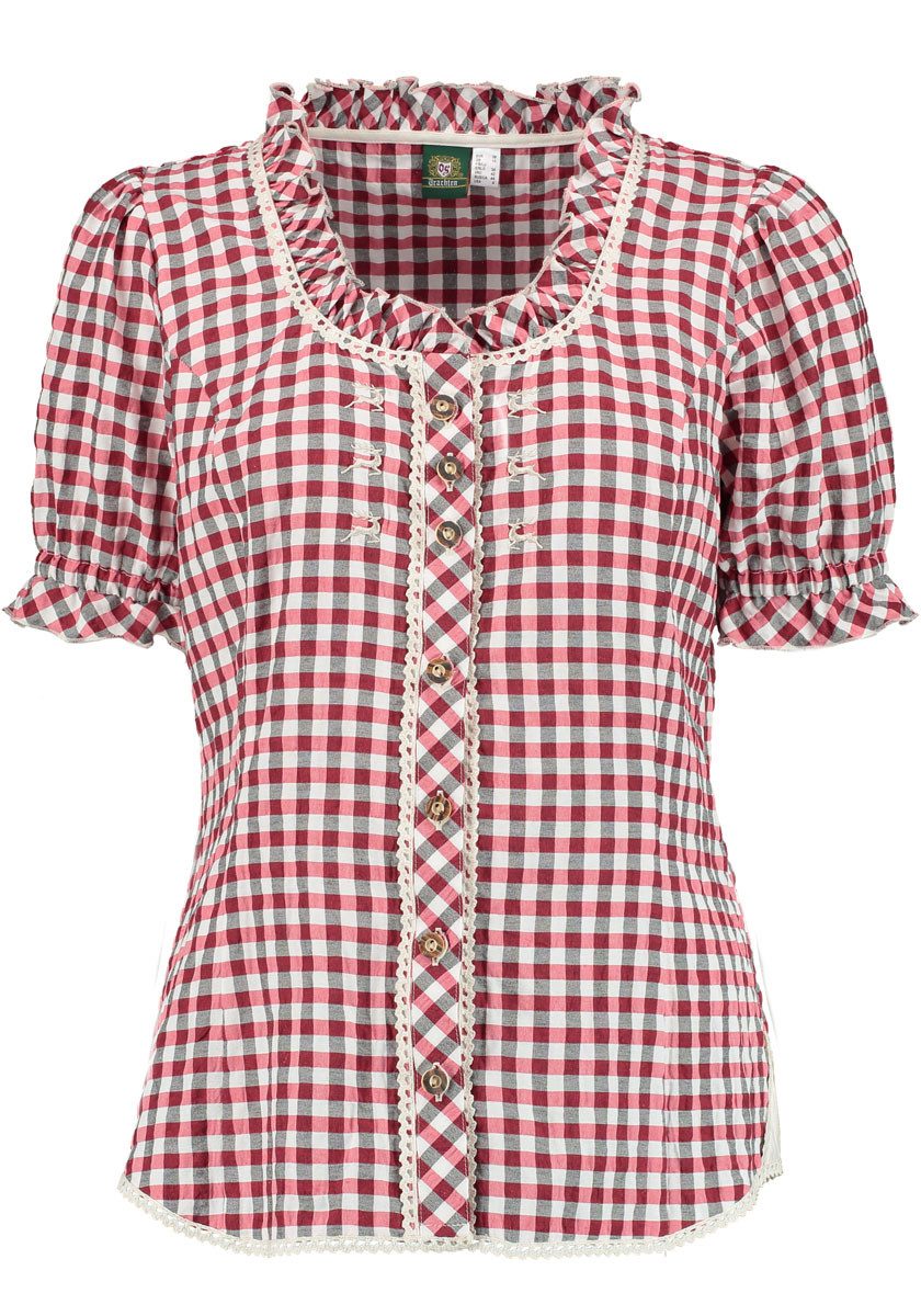 OS Trachten Trachtenbluse Acurus Tailliert, Rundhalsausschnitt, Stick neben günstig online kaufen