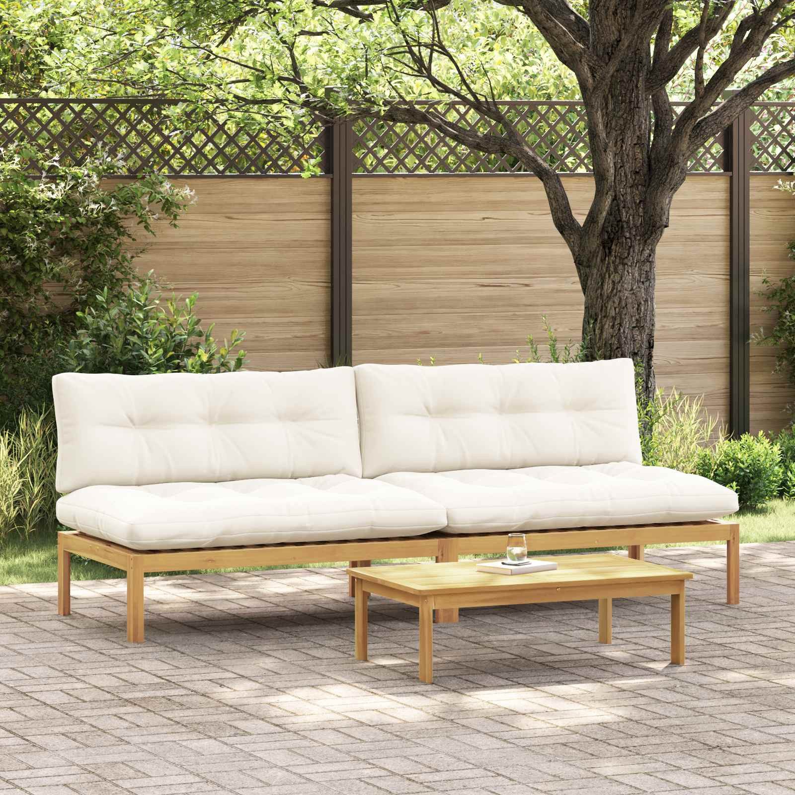 vidaXL Sofaelement Mittelsofa Einheit Helles und cremeweiß 240 x 80 x 82 cm (1 St)