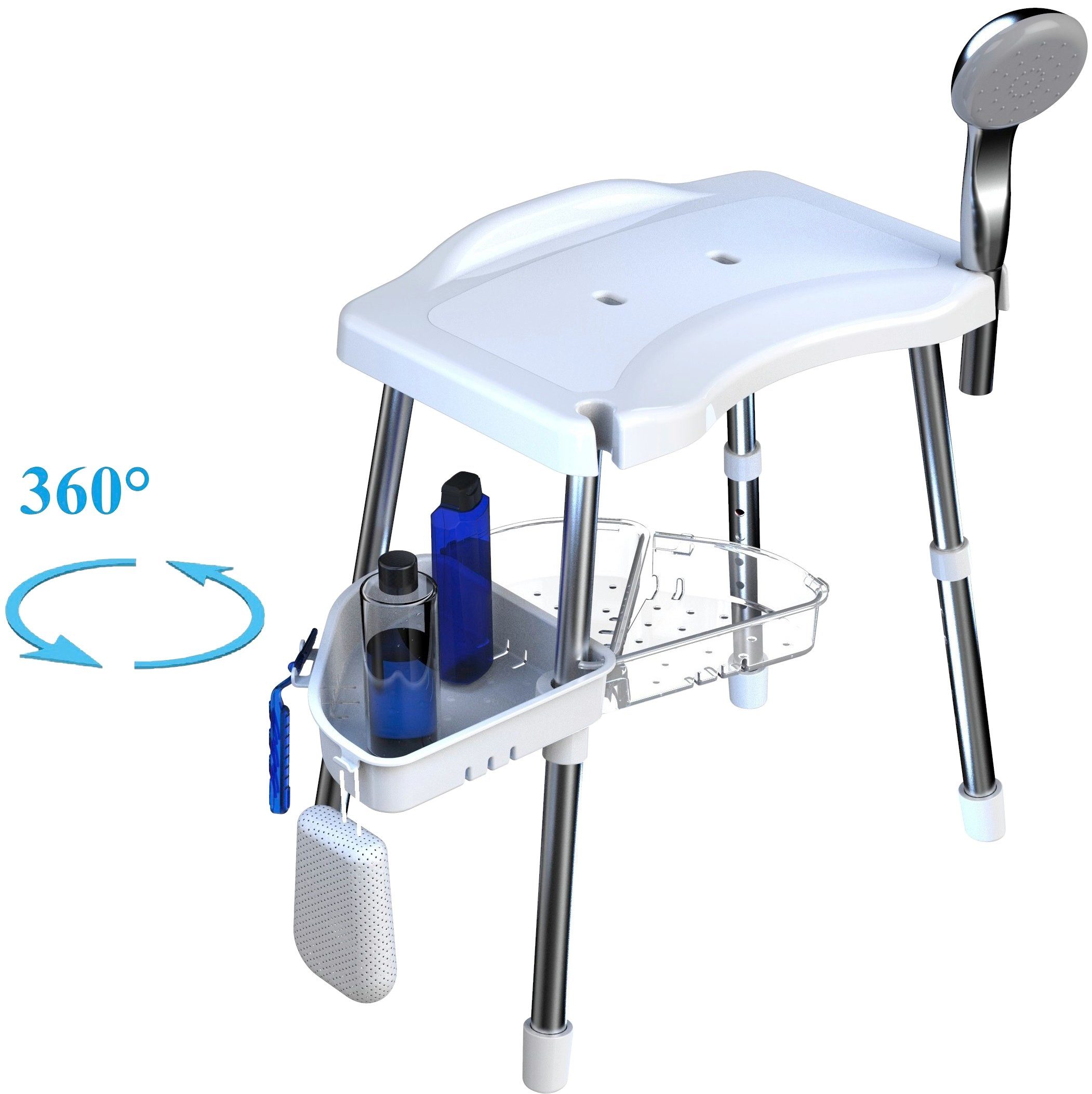 Bischof Dusch- und Badhocker Tray Super, belastbar bis 150 kg, TÜV/GS geprüft