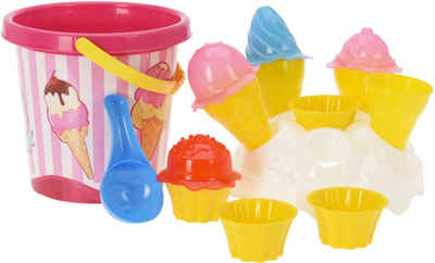 Koopman Sandform-Set Bunt, (15-tlg), Sandspielzeug, Rosa oder Blau, Eis Förmchen, Gartenspielzeug, Strand