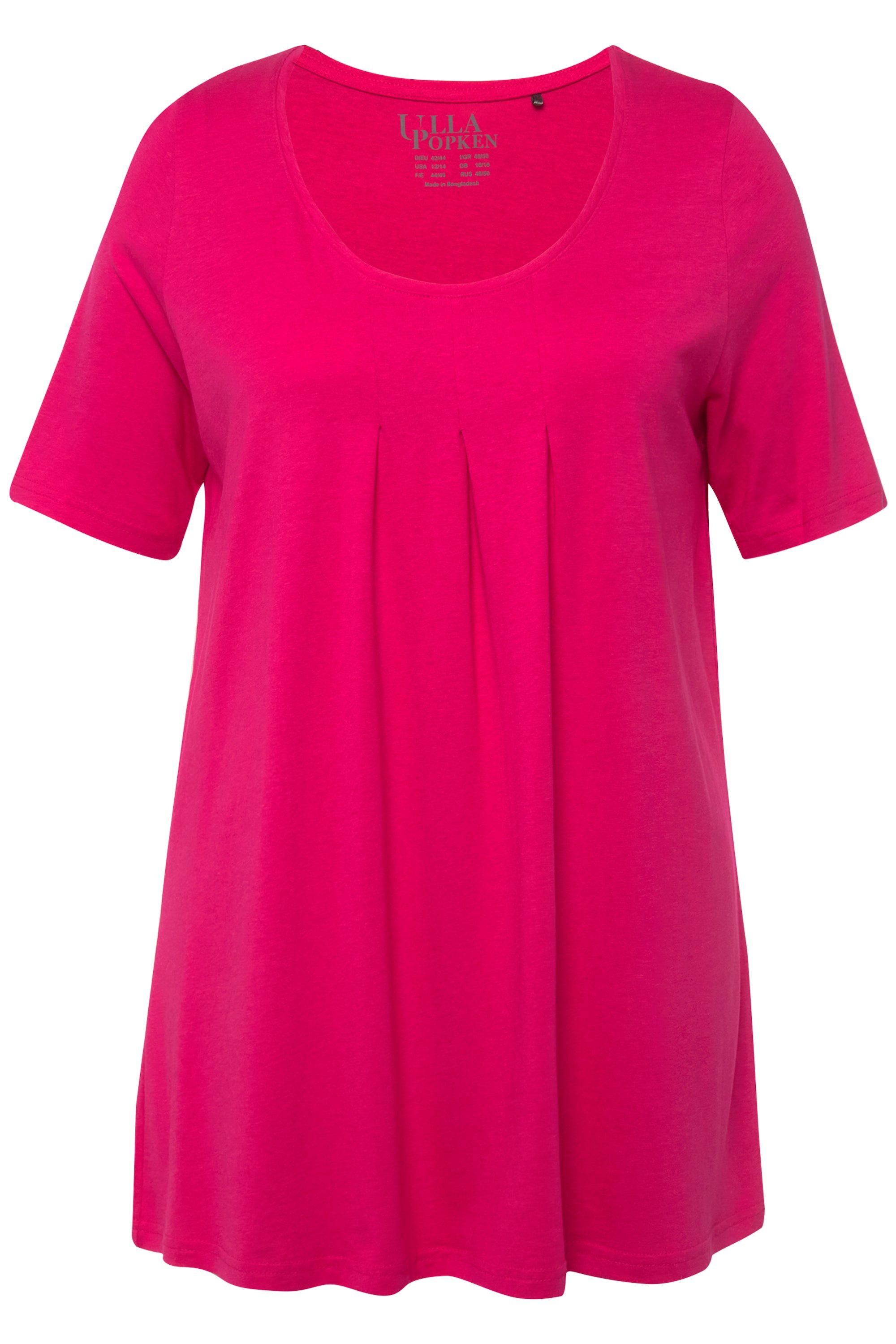 Ulla Popken T-Shirt T-Shirt Zierfalten A-Linie günstig online kaufen